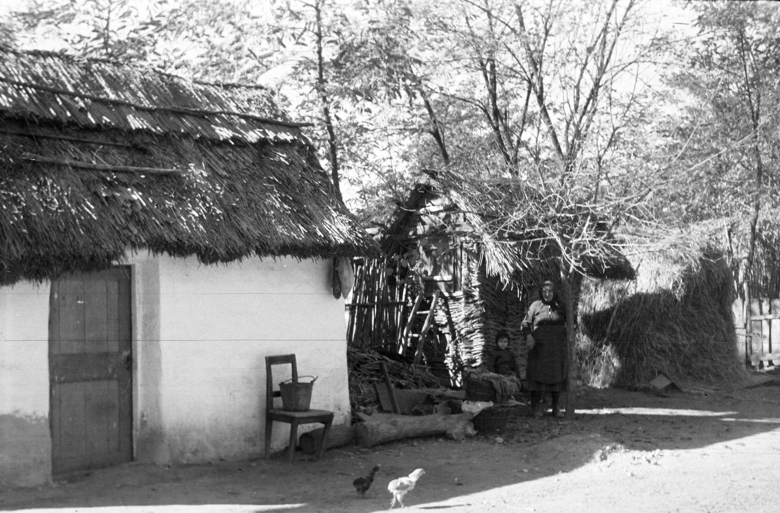 Magyarország, 1963, Gazda Anikó, népi építészet, udvar, Fortepan #307398