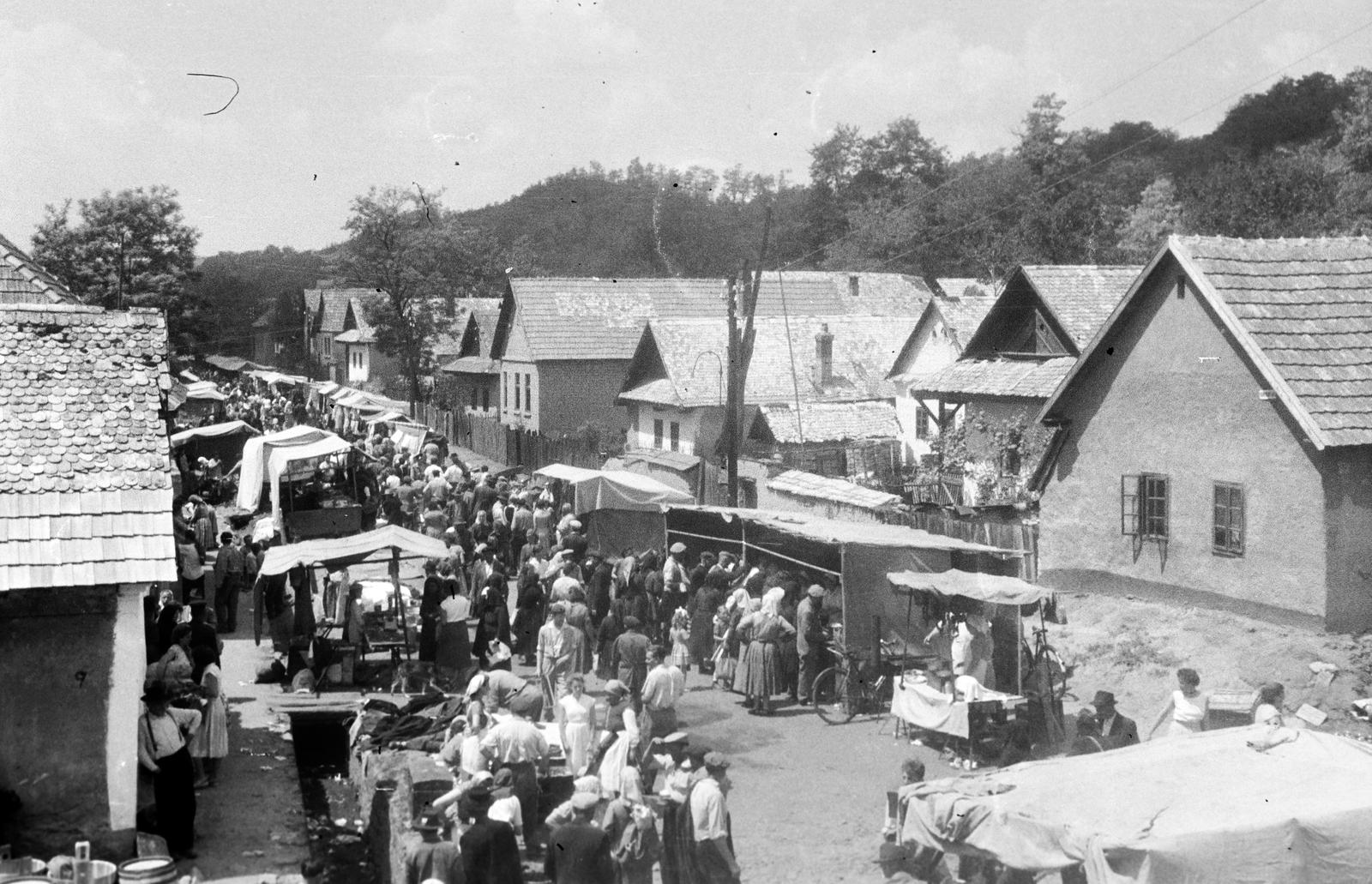 Magyarország, 1958, Gazda Anikó, sokadalom, piac, vásár, Fortepan #307403