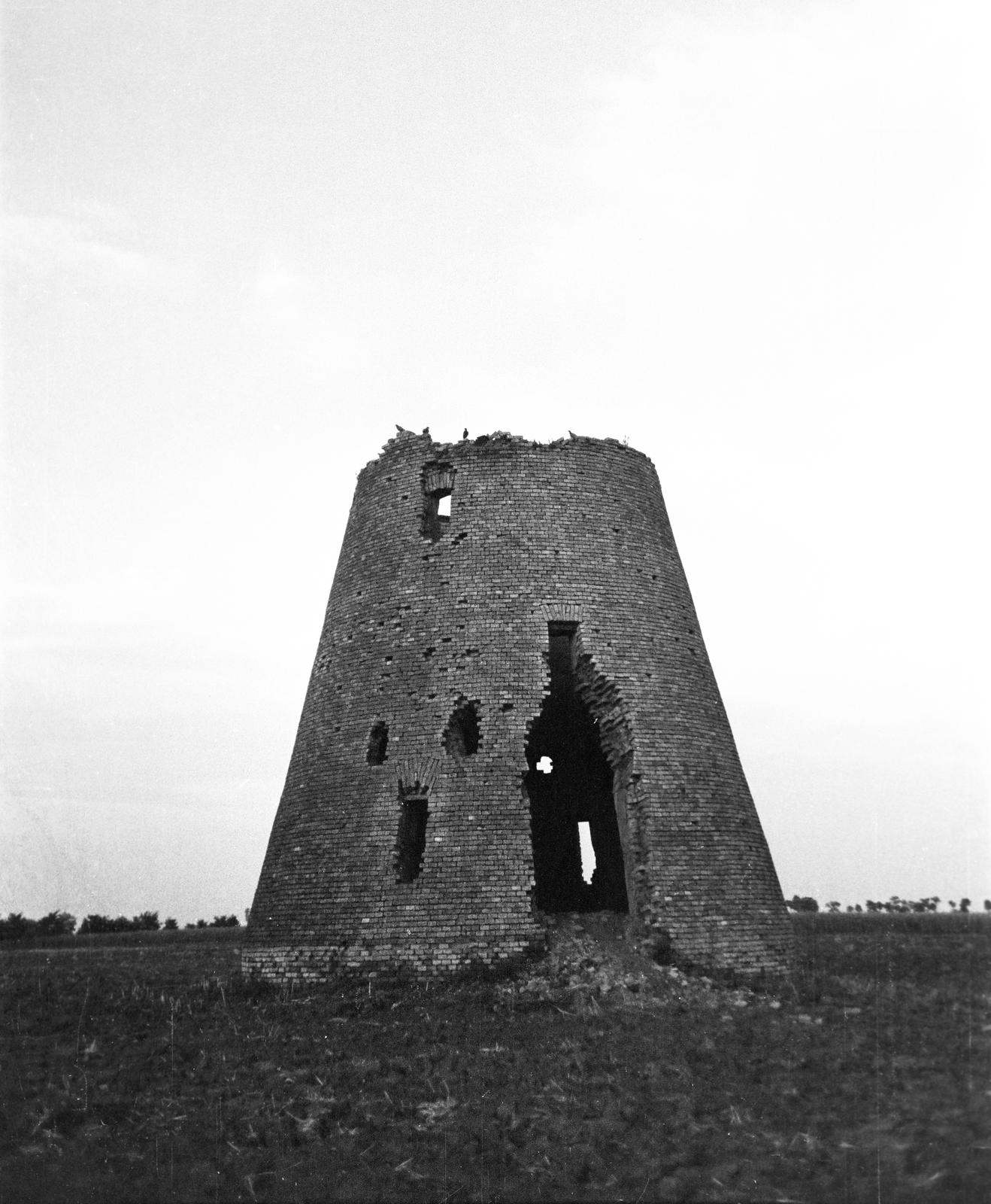 Hungary, 1959, Gazda Anikó, Best of, brick covering, ruins, windmill, Fortepan #307549