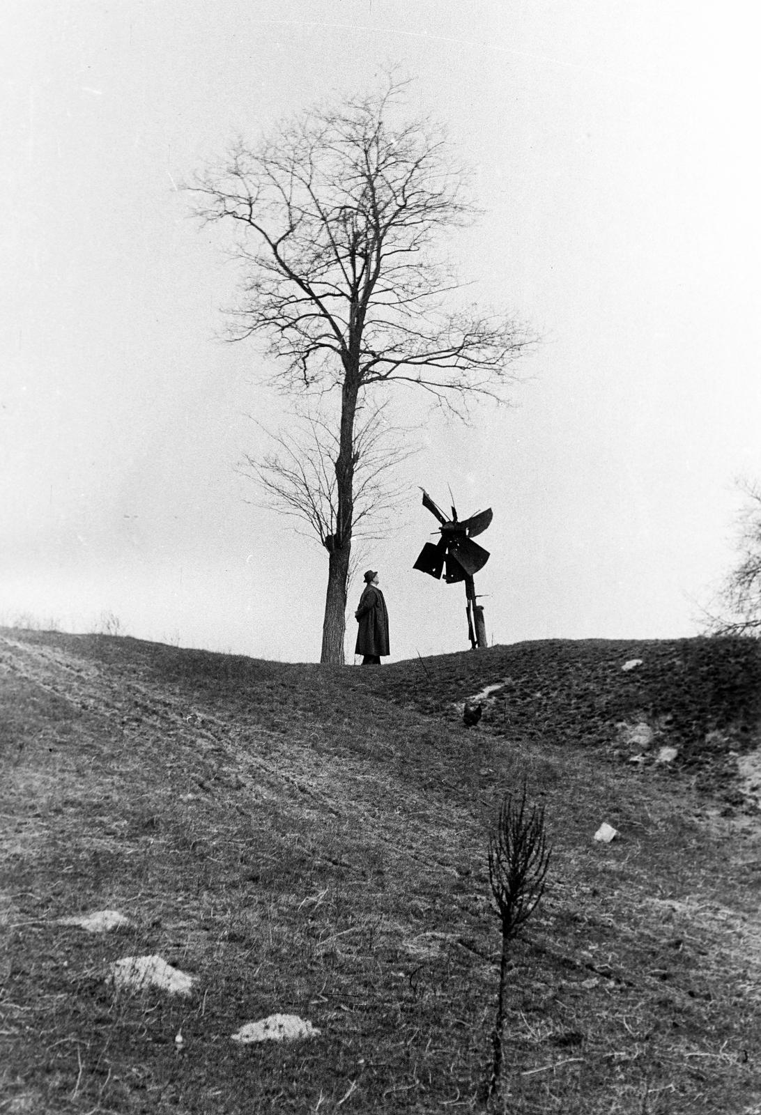 Hungary, 1961, Gazda Anikó, Best of, wind turbine, gaping, Fortepan #307728