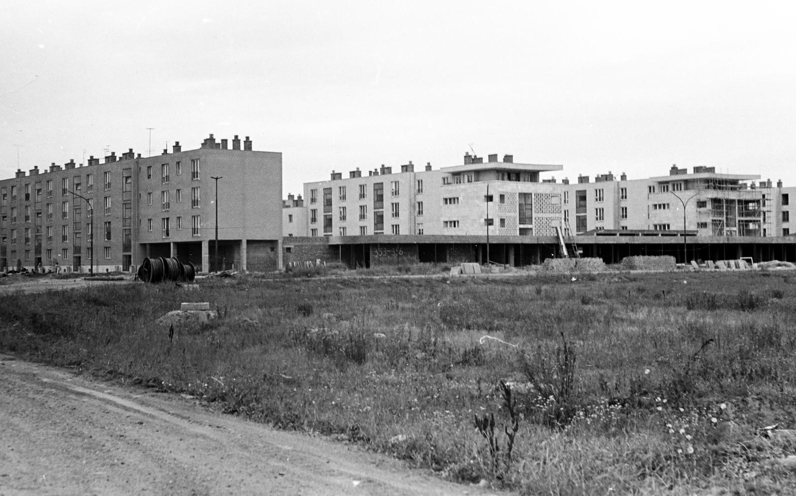 Hungary, Tiszaújváros, (Tiszaszederkény), Széchenyi út, üzletsor., 1965, Gazda Anikó, Fortepan #308054