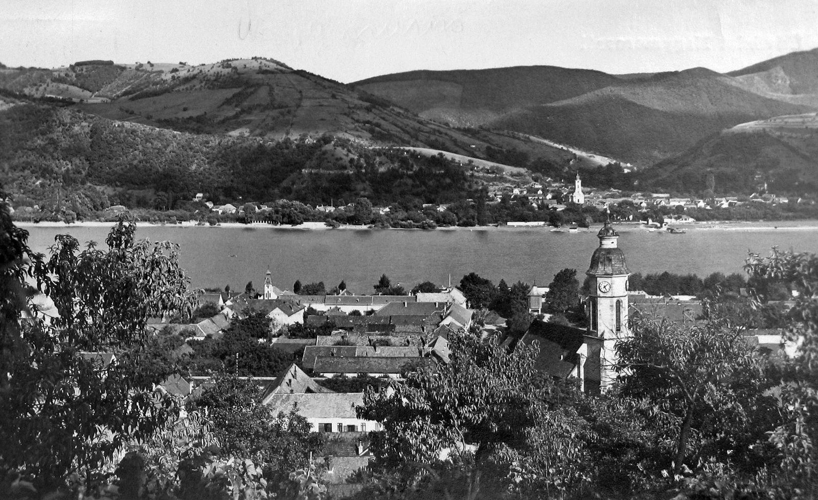 Hungary, Nagymaros, a túlparton Visegrád., 1929, Storymap.hu, Danube, Fortepan #30825