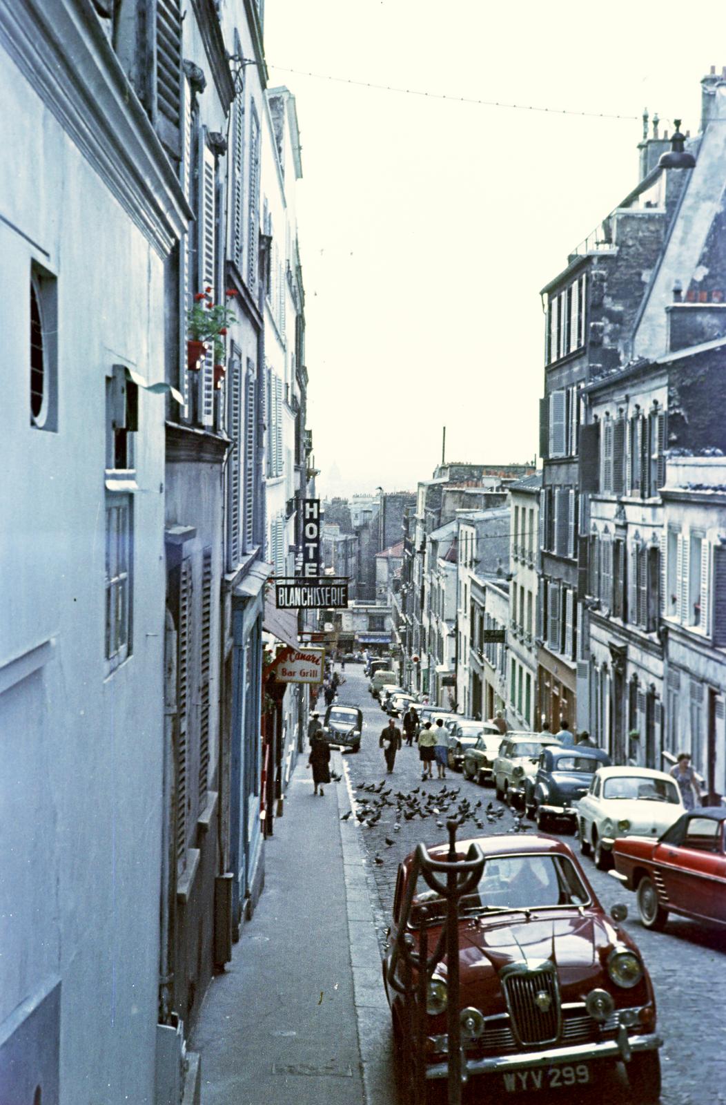 France, Paris, Rue Tholozé., 1960, Gazda Anikó, colorful, dove, Fortepan #308390