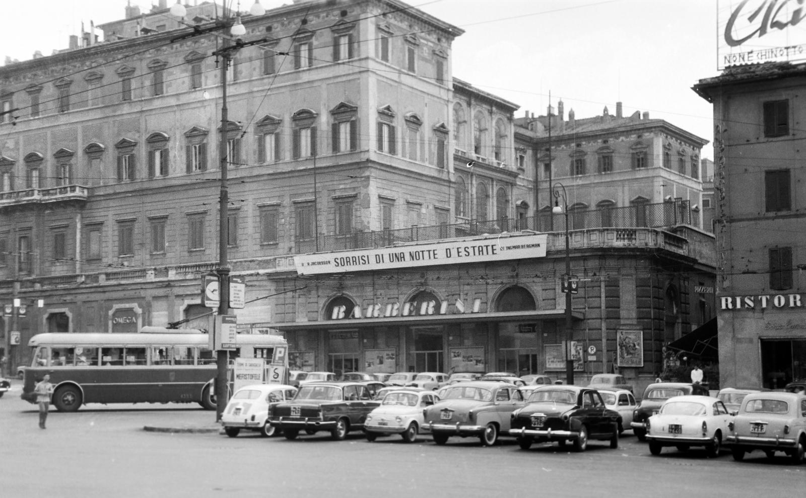 1960, Gazda Anikó, parkoló, olasz felirat, Fortepan #308434