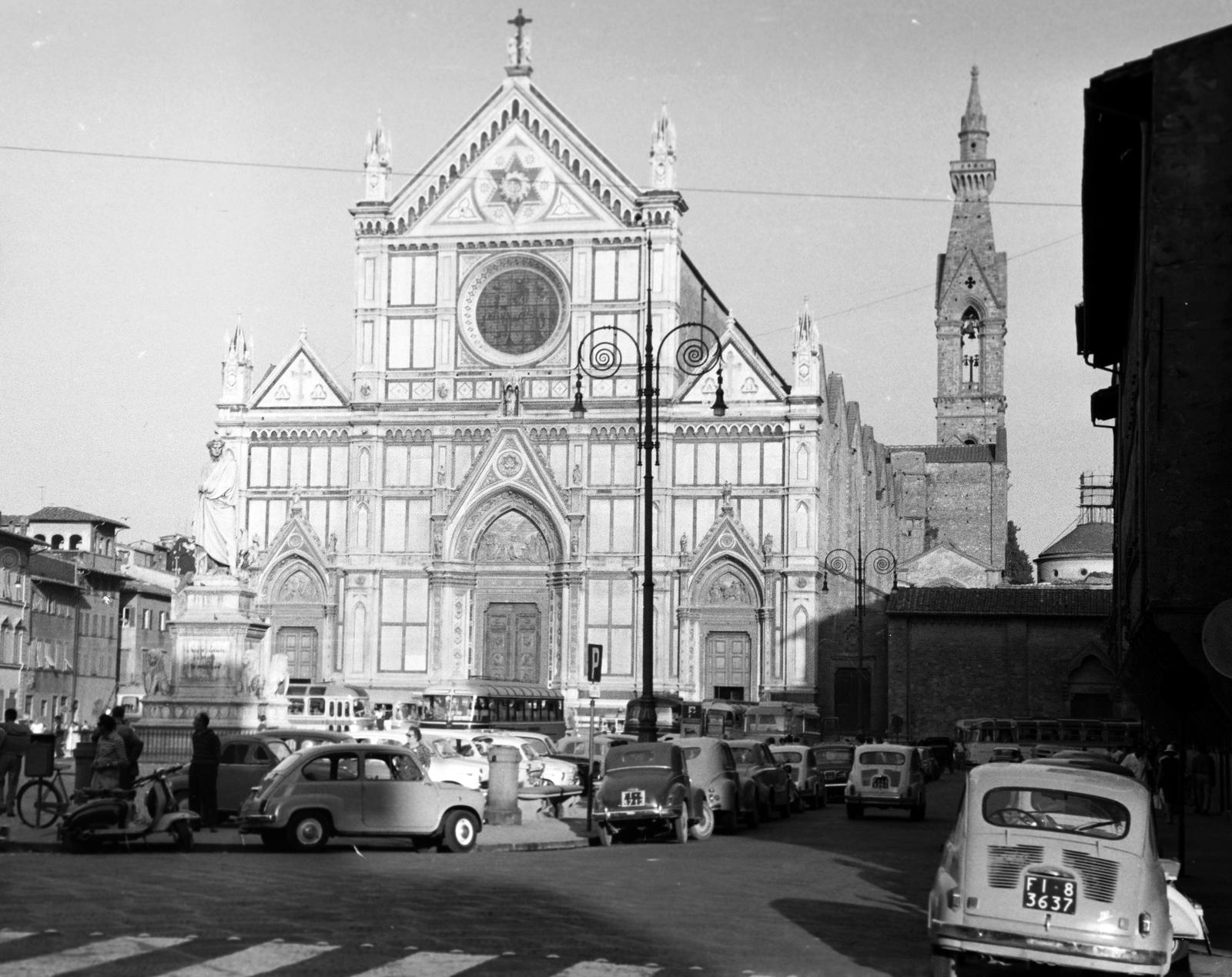1960, Gazda Anikó, templom, parkoló, műemlék, Fortepan #308499