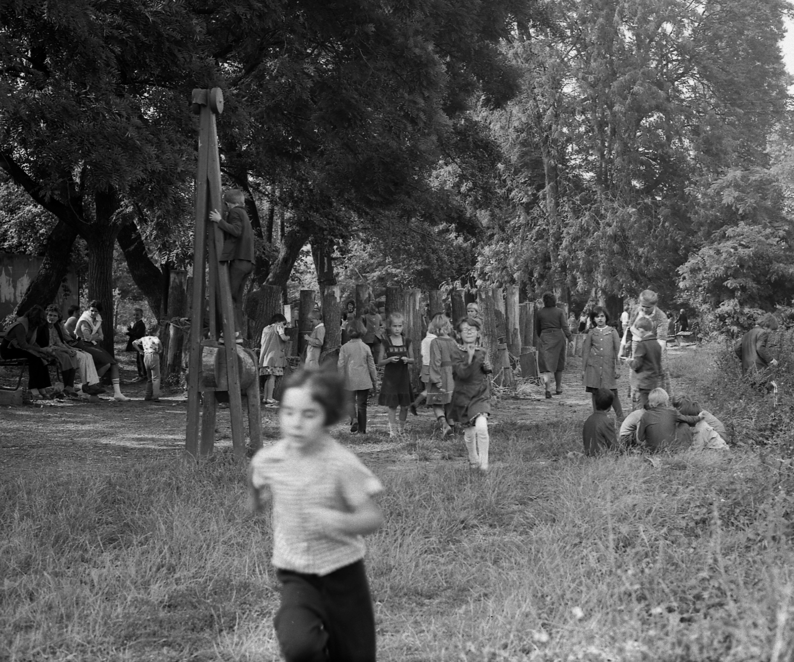 Magyarország, Szentendre, Bükkös part, az 1979-es nemzetközi gyermekév tiszteletére épült játszótér., 1979, Storymap.hu, bemozdulás, Fortepan #30856