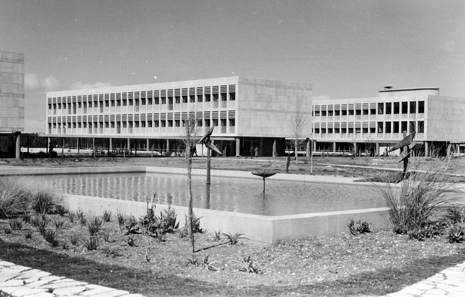 1962, Gazda Anikó, modern építészet, medence, Fortepan #308859