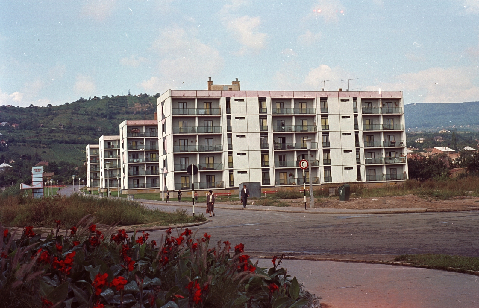 Hungary, Uránváros, Pécs, Szántó Kovács János utca a Hajnóczy József utcától a Makár-hegy felé nézve., 1966, Építésügyi Dokumentációs és Információs Központ, VÁTI, colorful, Fortepan #30914