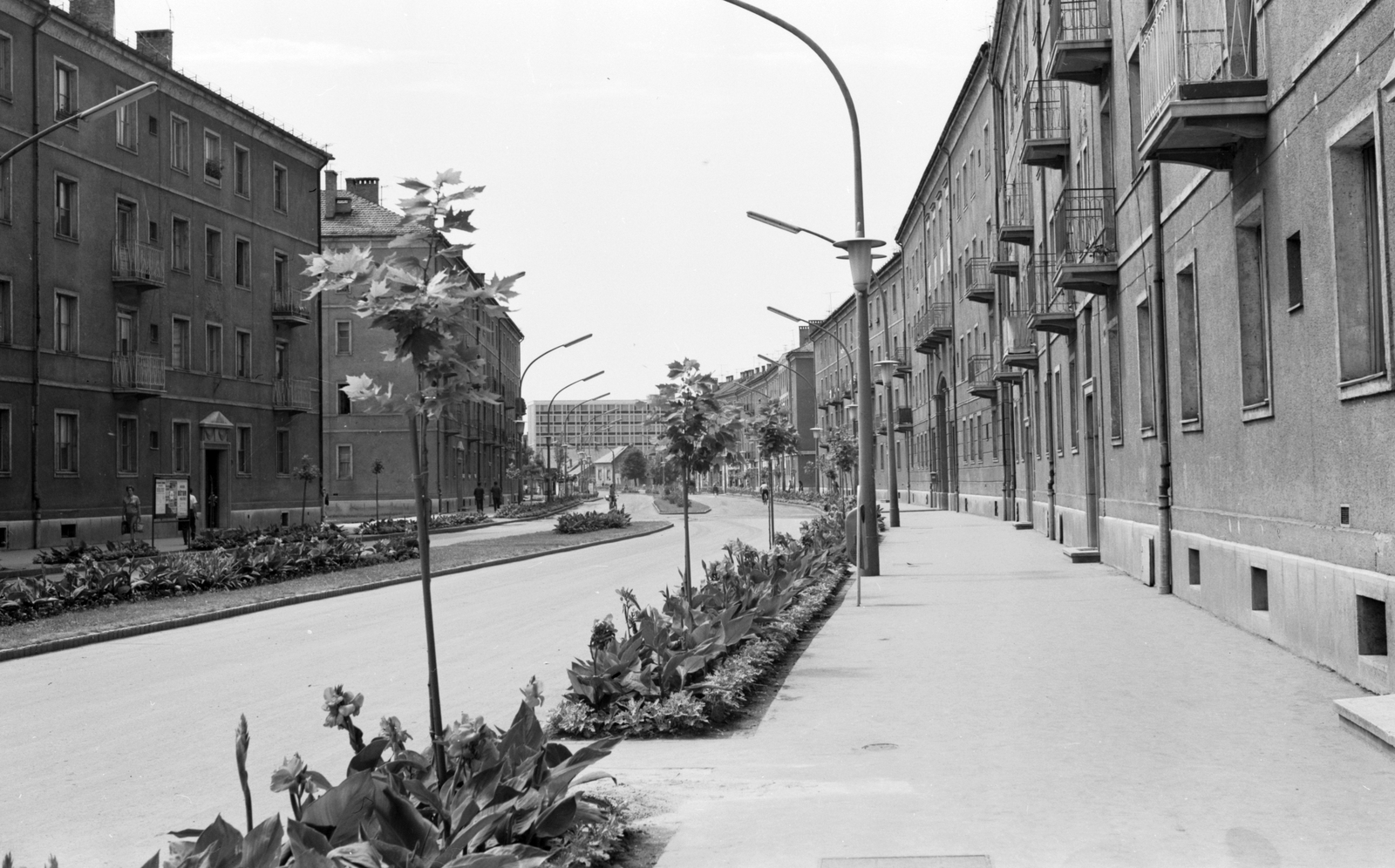 Hungary, Szolnok, Boldog Sándor István (Ságvári Endre) körút a Városközpont felé., 1966, Építésügyi Dokumentációs és Információs Központ, VÁTI, pavement, street view, Fortepan #31053