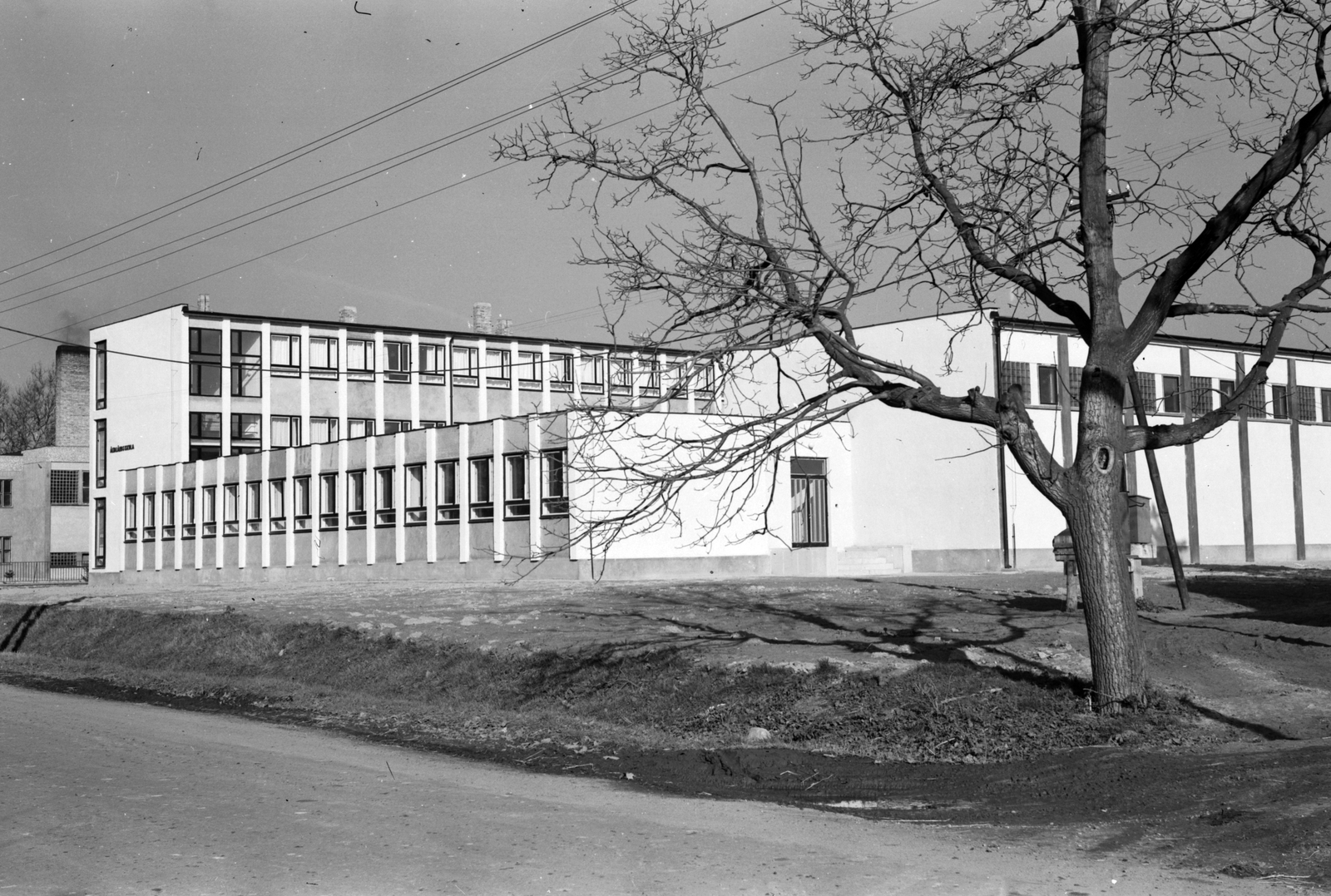 Hungary, Zalaszentgrót, Batthyány Lajos utca, II. számú Általános Iskola látható (később Csányi László Általános Iskola)., 1974, Építésügyi Dokumentációs és Információs Központ, VÁTI, school, Fortepan #31132