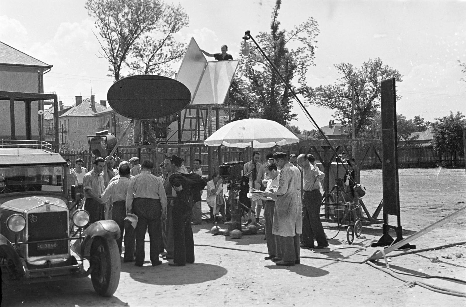 1939, Martin Ferenc, Best of, napernyő, filmforgatás, filmkamera, Fortepan #311821