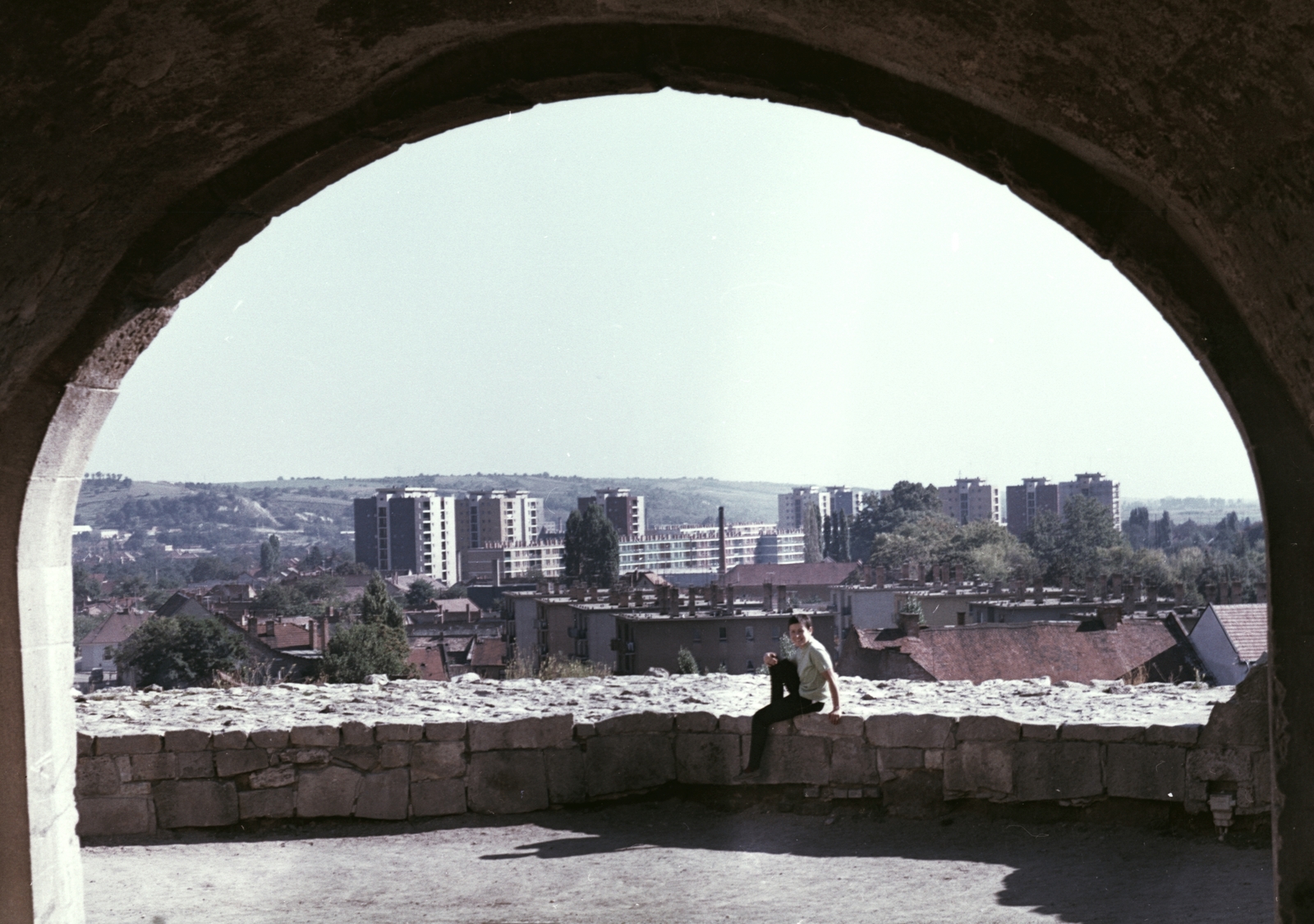 Hungary, Eger, kilátás a várból a Gólya utca felé, háttérben a Csákány utcai és a Hadnagy úti lakótelepek., 1978, Építésügyi Dokumentációs és Információs Központ, VÁTI, colorful, Fortepan #31191