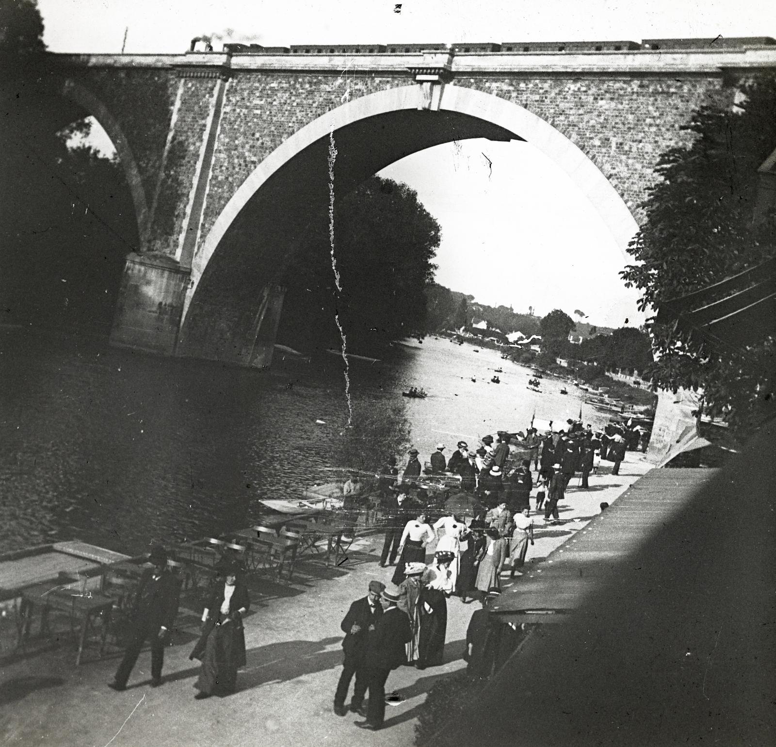 1909, fortepan/Album 123, vízpart, séta, viadukt, Fortepan #312596