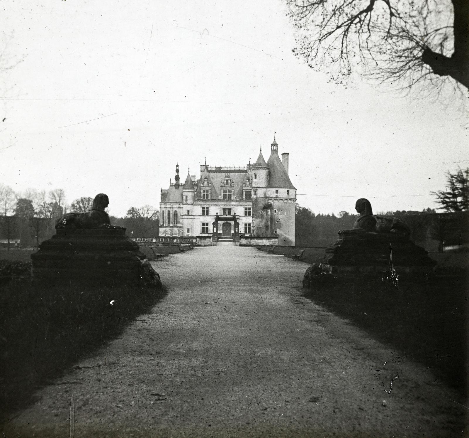 1909, fortepan/Album 123, képarány: négyzetes, szfinx, kastély, Fortepan #312601