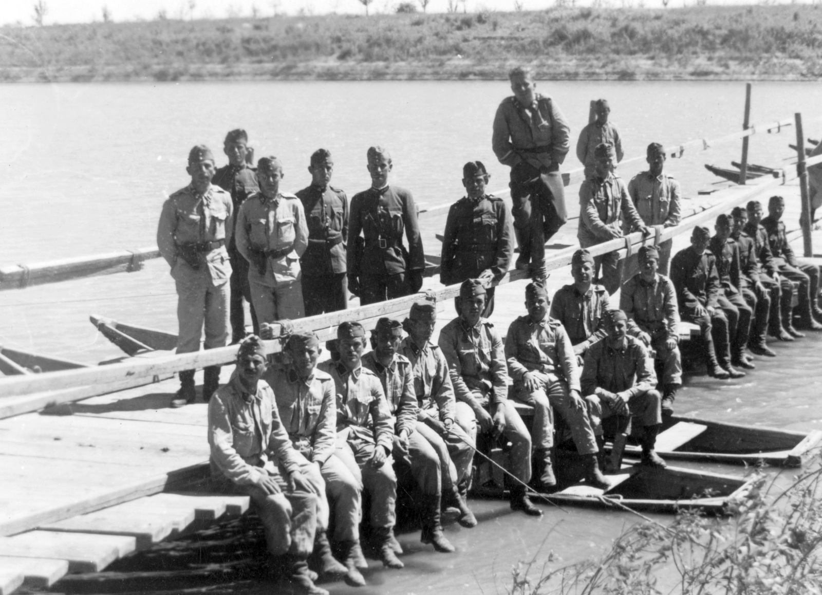 1942, Várkonyi Benedek, bridge, tableau, sapper, Fortepan #31480