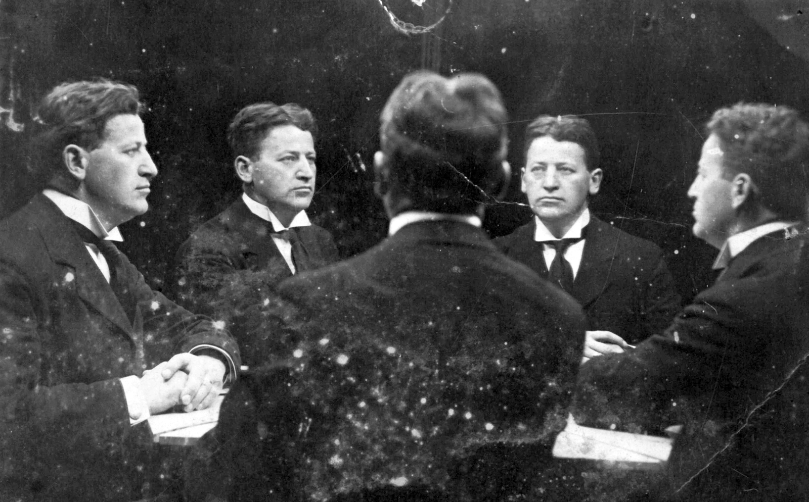 1922, Fodor István, portrait, mirror, man, trick, picture in picture, reflection, twins, Fortepan #31782