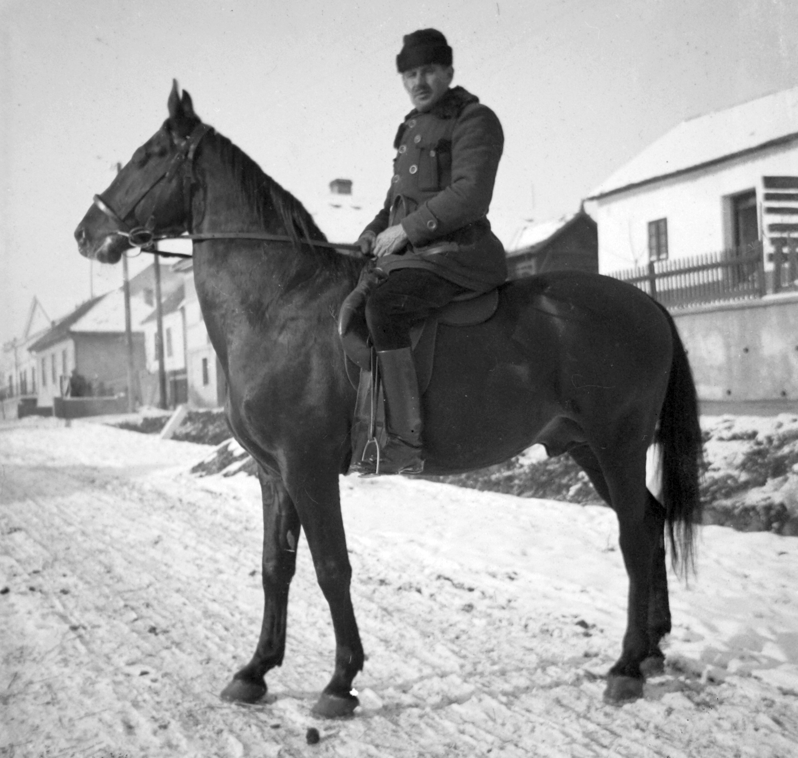 1935, Fortepan, village, winter, horse, man, rider, Fortepan #32008