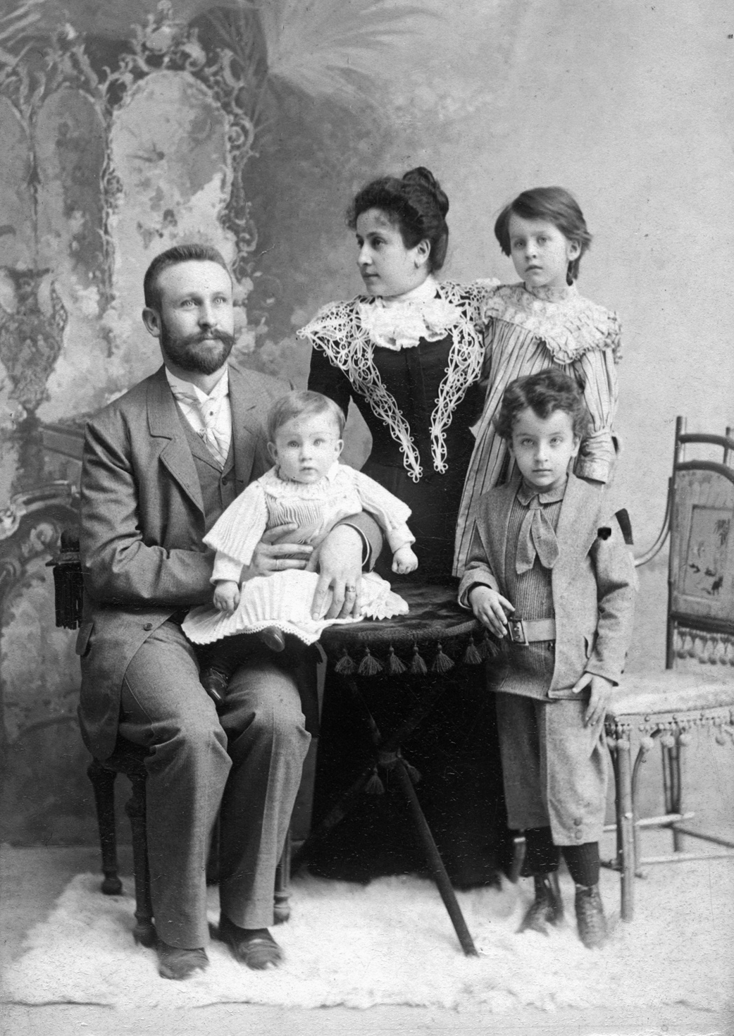 1900, GGAABBOO, family, tableau, Fortepan #32077