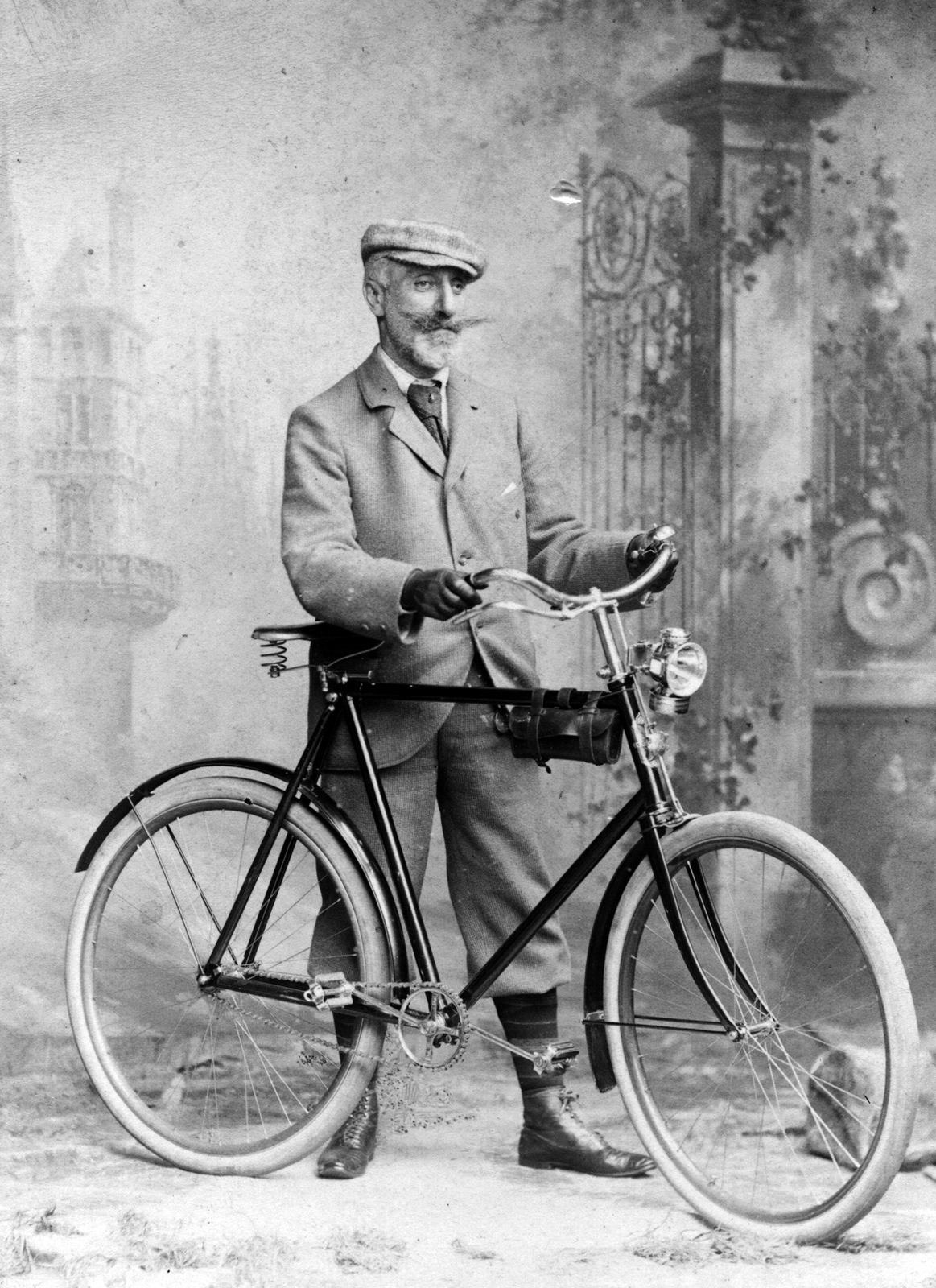 1900, GGAABBOO, bicycle, studio, Fortepan #32084