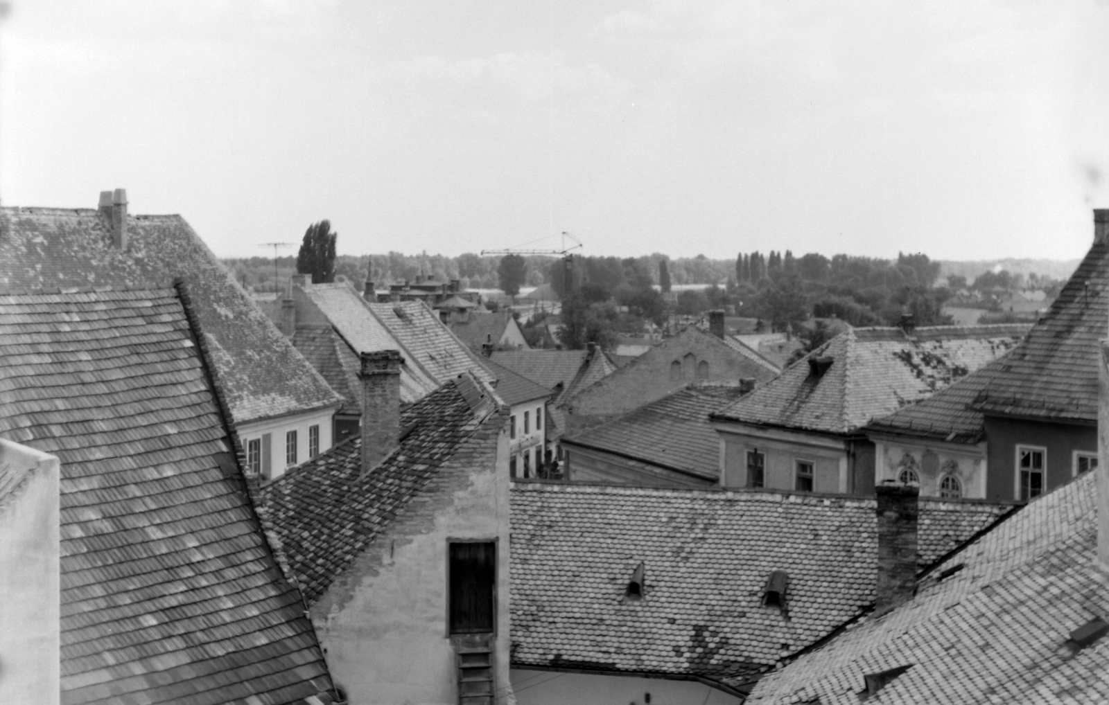 Hungary, Szentendre, kilátás a Várdombról a Fő (Marx) téri házak tetőire., 1968, Építésügyi Dokumentációs és Információs Központ, VÁTI, roof, Fortepan #32377