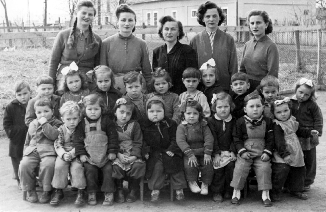 1959, Zágonyi Zsuzsanna, csoportkép, óvoda, Fortepan #32407