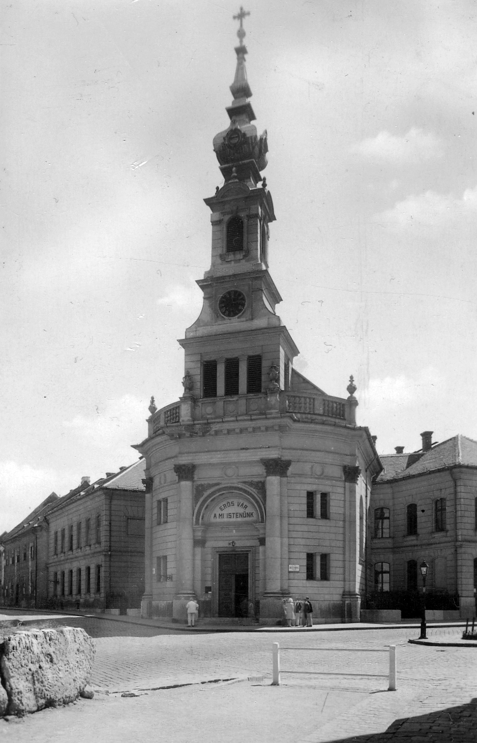 Hungary, Budapest I., Bécsi kapu tér, Budavári Evangélikus templom., 1931, Pesti Brúnó, church, label, eclectic architecture, Budapest, Mór Kallina-design, Neo-Baroque-style, Fortepan #32601
