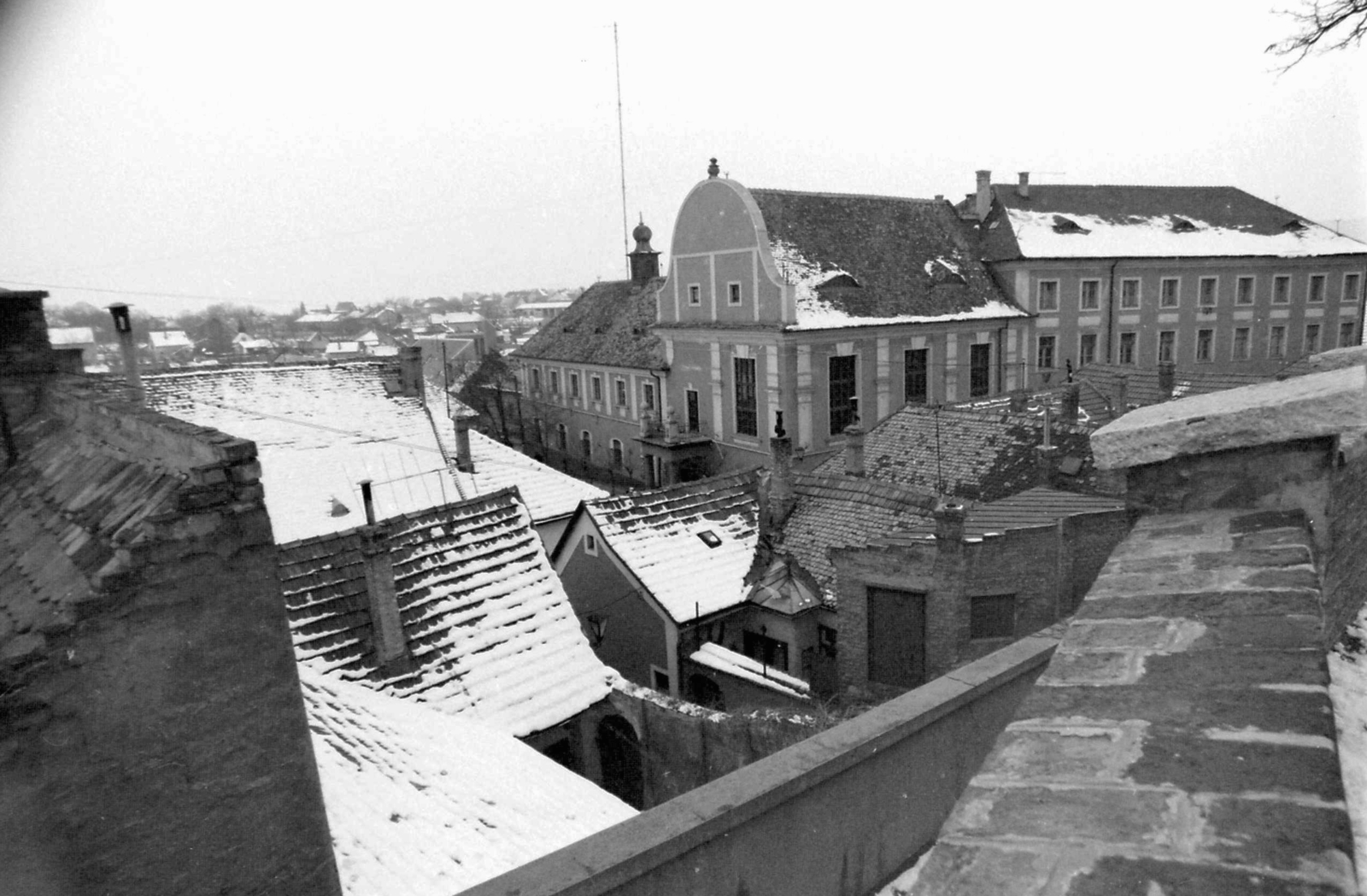 Hungary, Szentendre, kilátás a Várdombról a Városháza felé., 1978, Déri György, winter, roof, Fortepan #32710