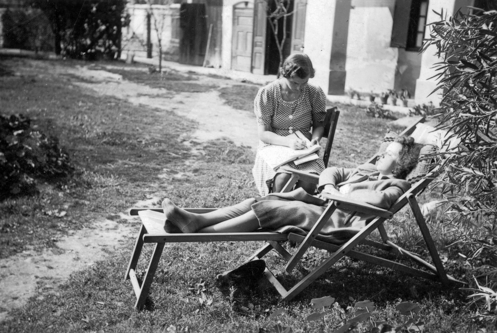 1966, Fortepan, yard, deck chair, Fortepan #32747