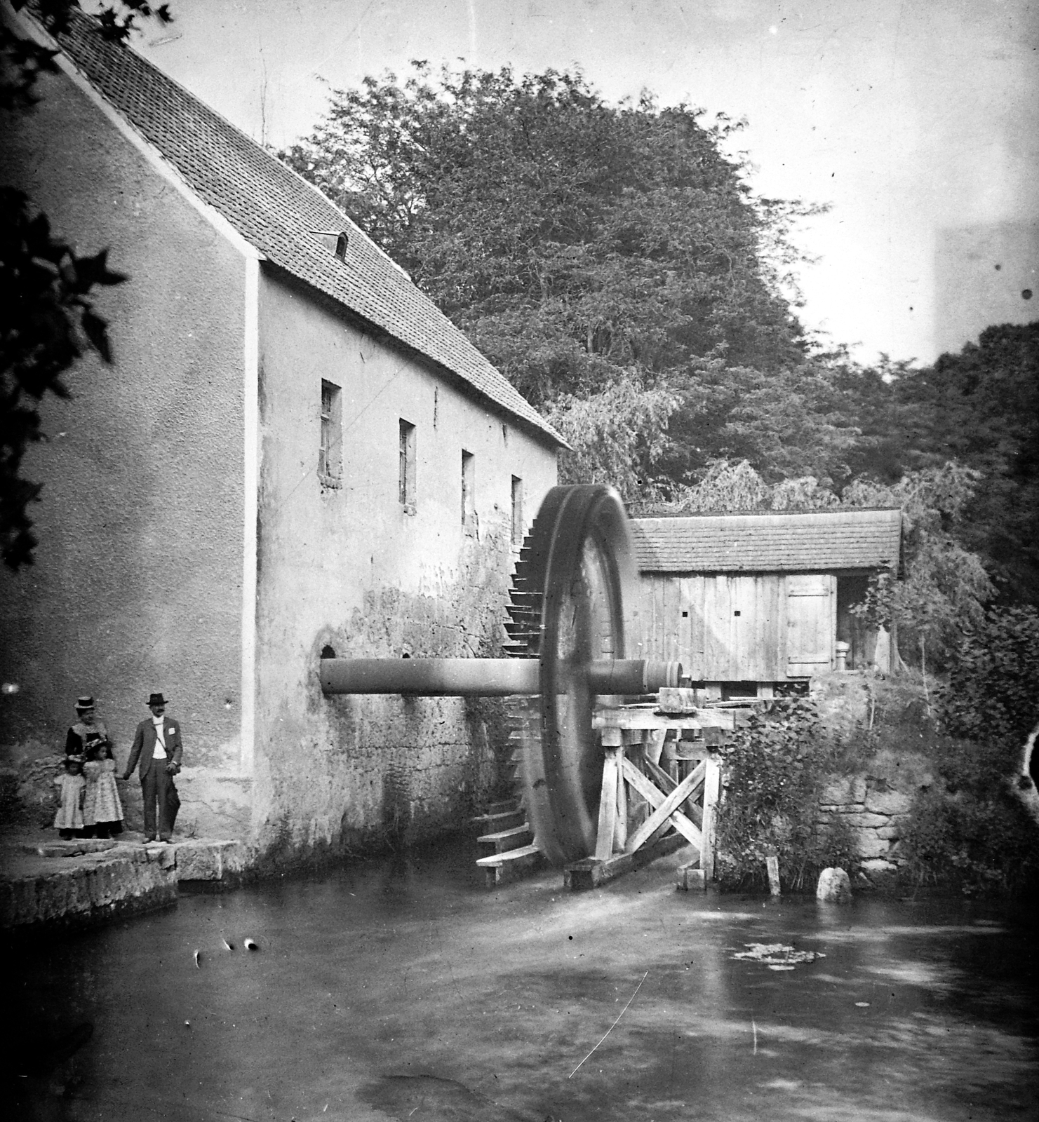 Hungary, Tata, Sándor malom., 1914, Fortepan, Mill, watermill, mill race, Fortepan #3275