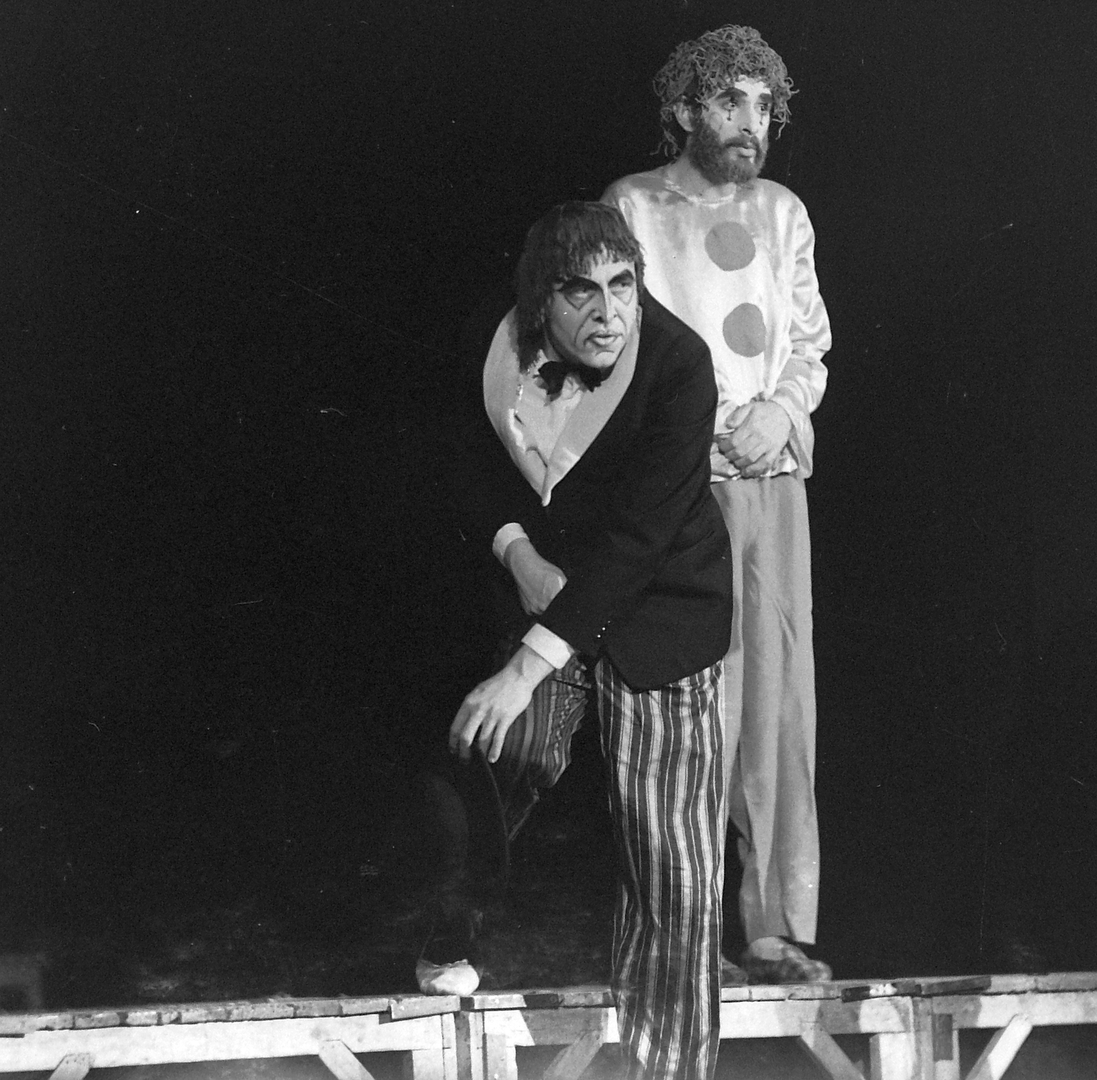 Hungary, Budapest V., Capek: A végzetes szerelem játéka (Universitas). Hetényi Pál, Halász Péter színművészek., 1973, Kádas Tibor, art of theater, celebrity, stage, theater performance, actor, Budapest, Fortepan #32990
