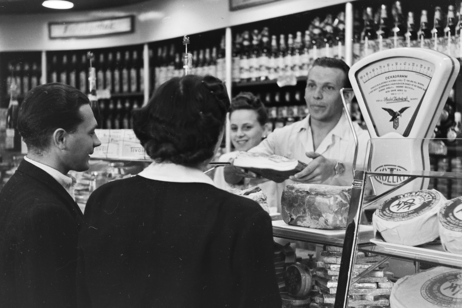 1949, Kovács Márton Ernő, grocery store, speck, Közért Company, scale, vendor, Fortepan #33153