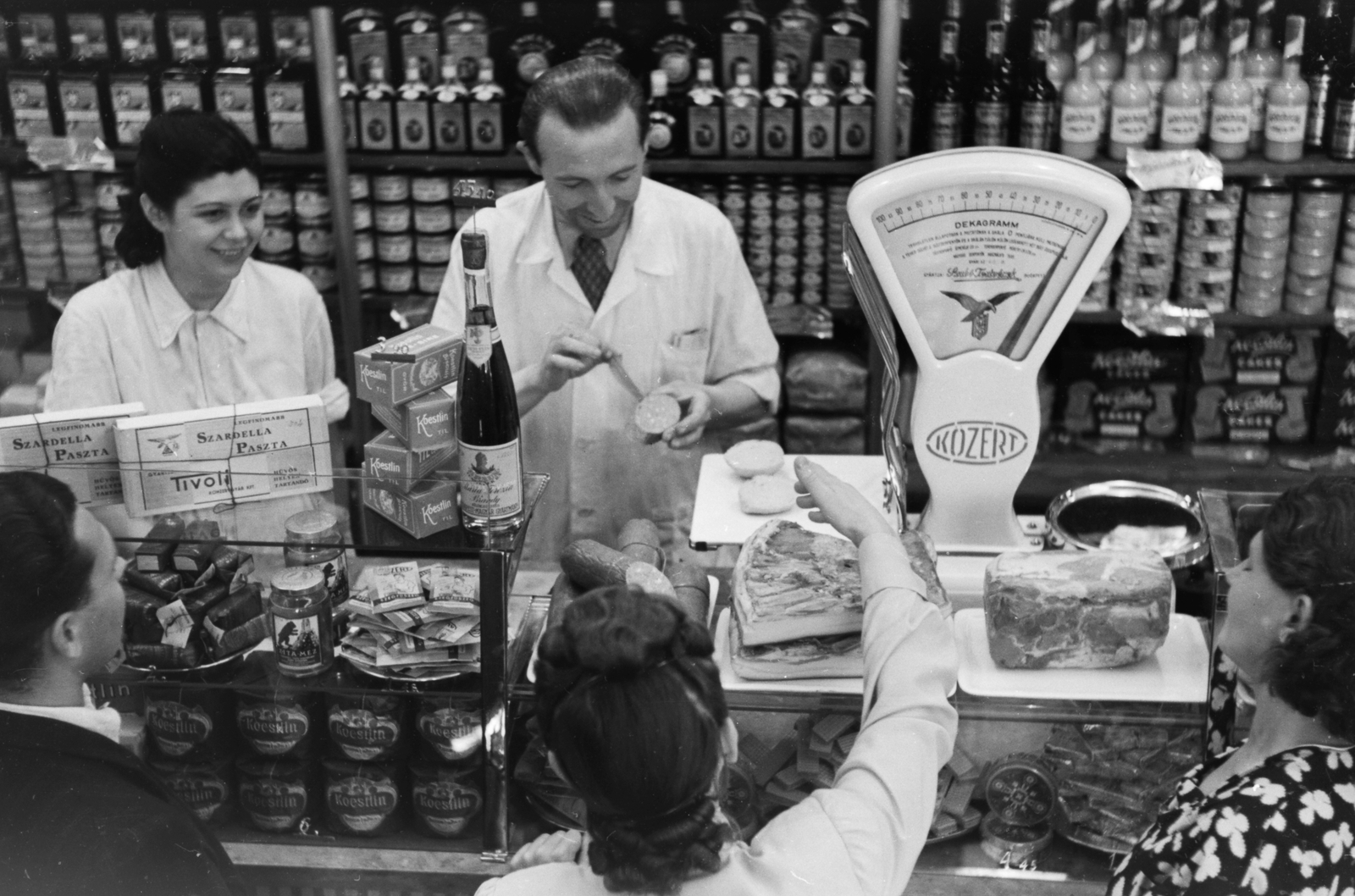 1949, Kovács Márton Ernő, shop, vendor, speck, shop interior, grocery store, Közért Company, Fortepan #33155