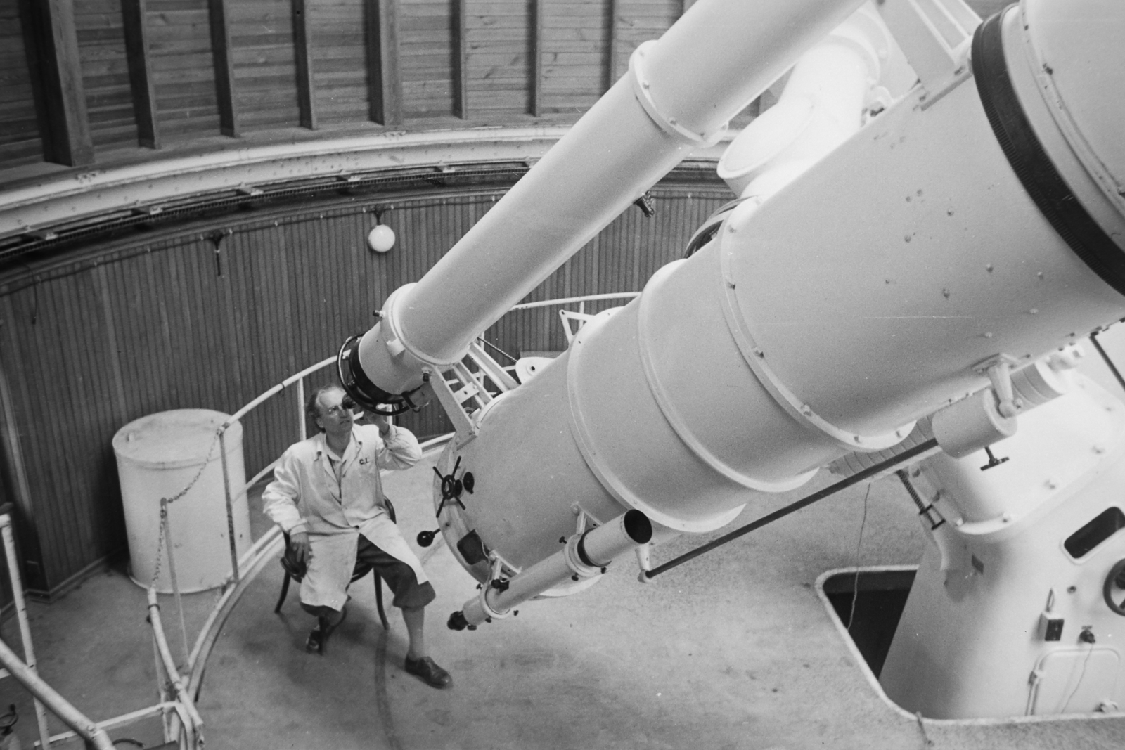 Hungary, Budapest XII., MTA Konkoly Thege Miklós Csillagászati Intézet, 60 cm-es teleszkóp., 1949, Kovács Márton Ernő, observatory, Hungarian Academy of Sciences, Budapest, Fortepan #33197