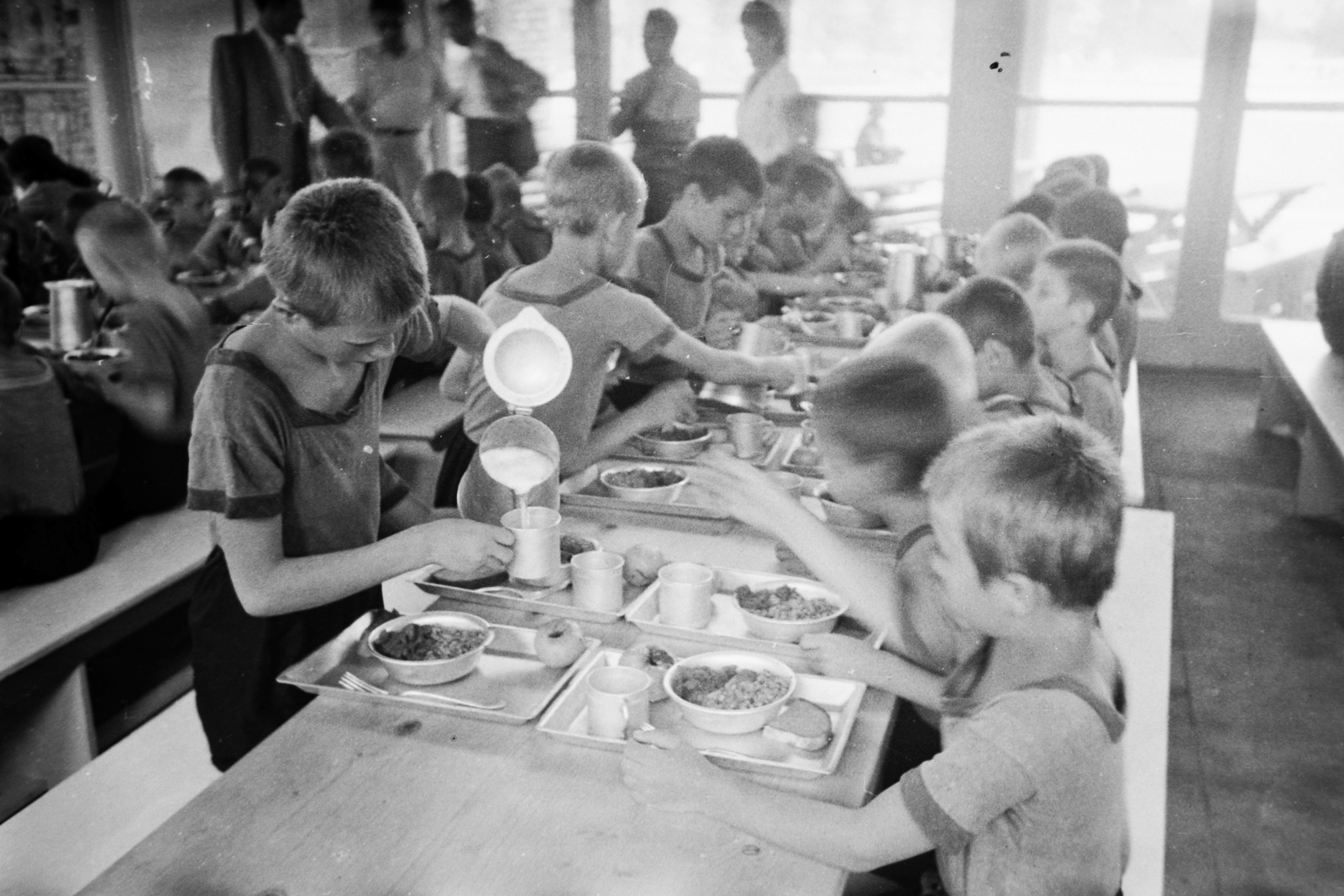 Hungary, Margit Islands, Budapest, úttörőtábor, ma Petőfi Sándor Napközis Tábor., 1949, Kovács Márton Ernő, boys, Fortepan #33562