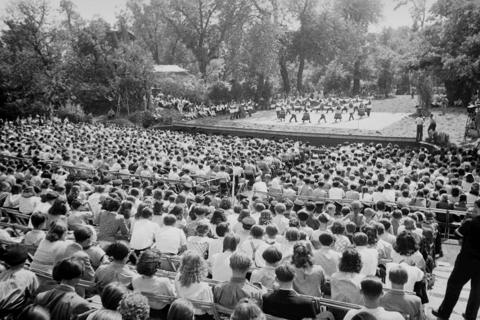 Hungary, Margit Islands, Budapest, Margitszigeti Szabadtéri Színpad., 1949, Kovács Márton Ernő, Open Air Theatre, Fortepan #33604