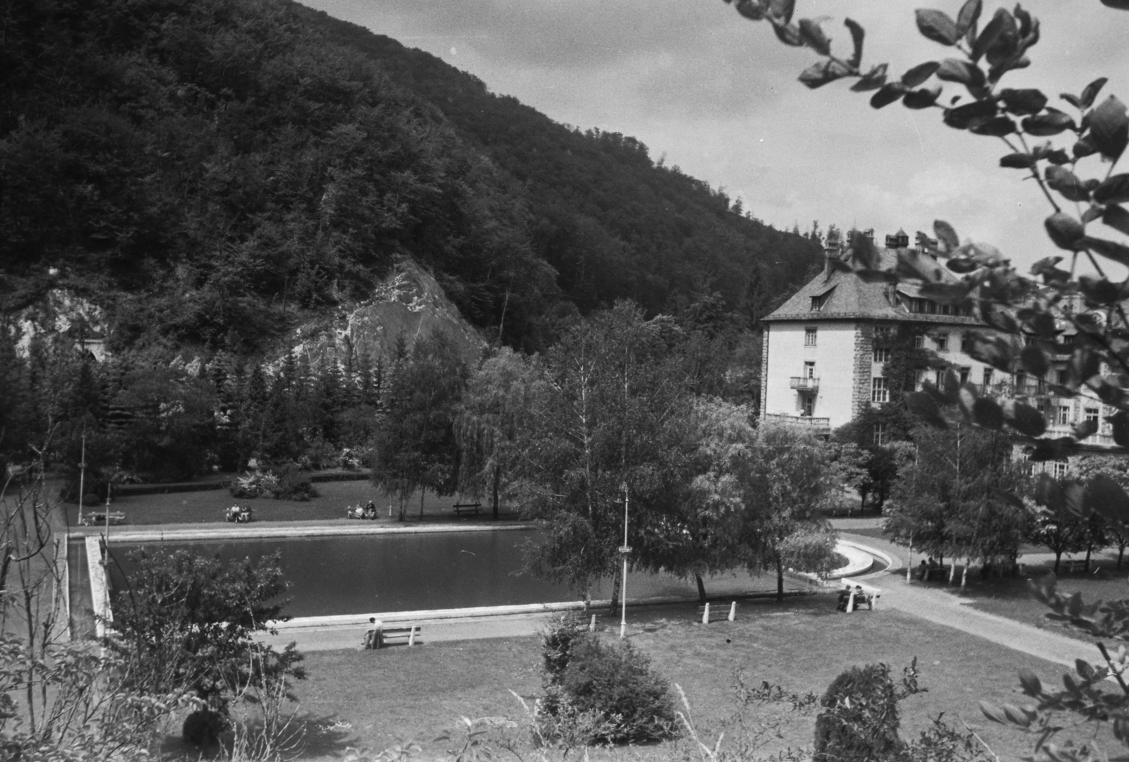 Hungary, Lillafüred, Miskolc, Palotaszálló a park felől., 1949, Kovács Márton Ernő, hotel, Renaissance Revival, Kálmán Lux-design, Fortepan #33729