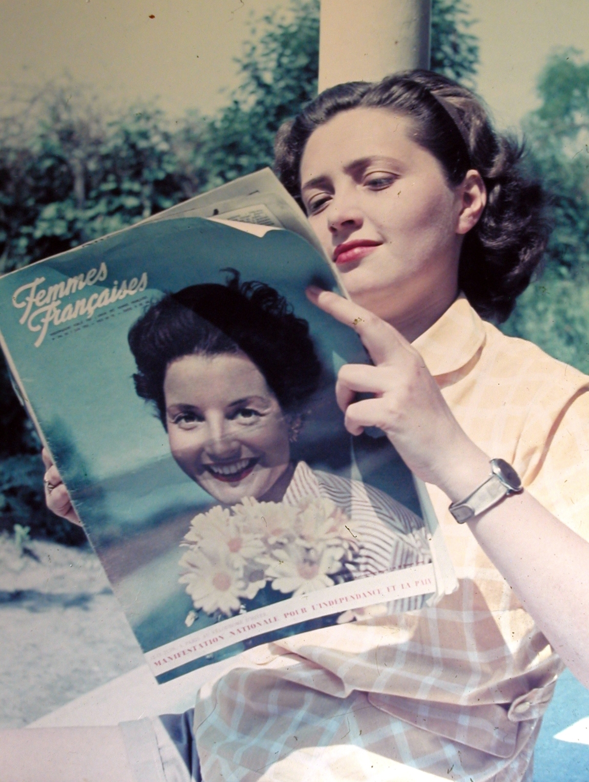 1947, Fortepan, színes, olvasás, karóra, újság, Fortepan #3379