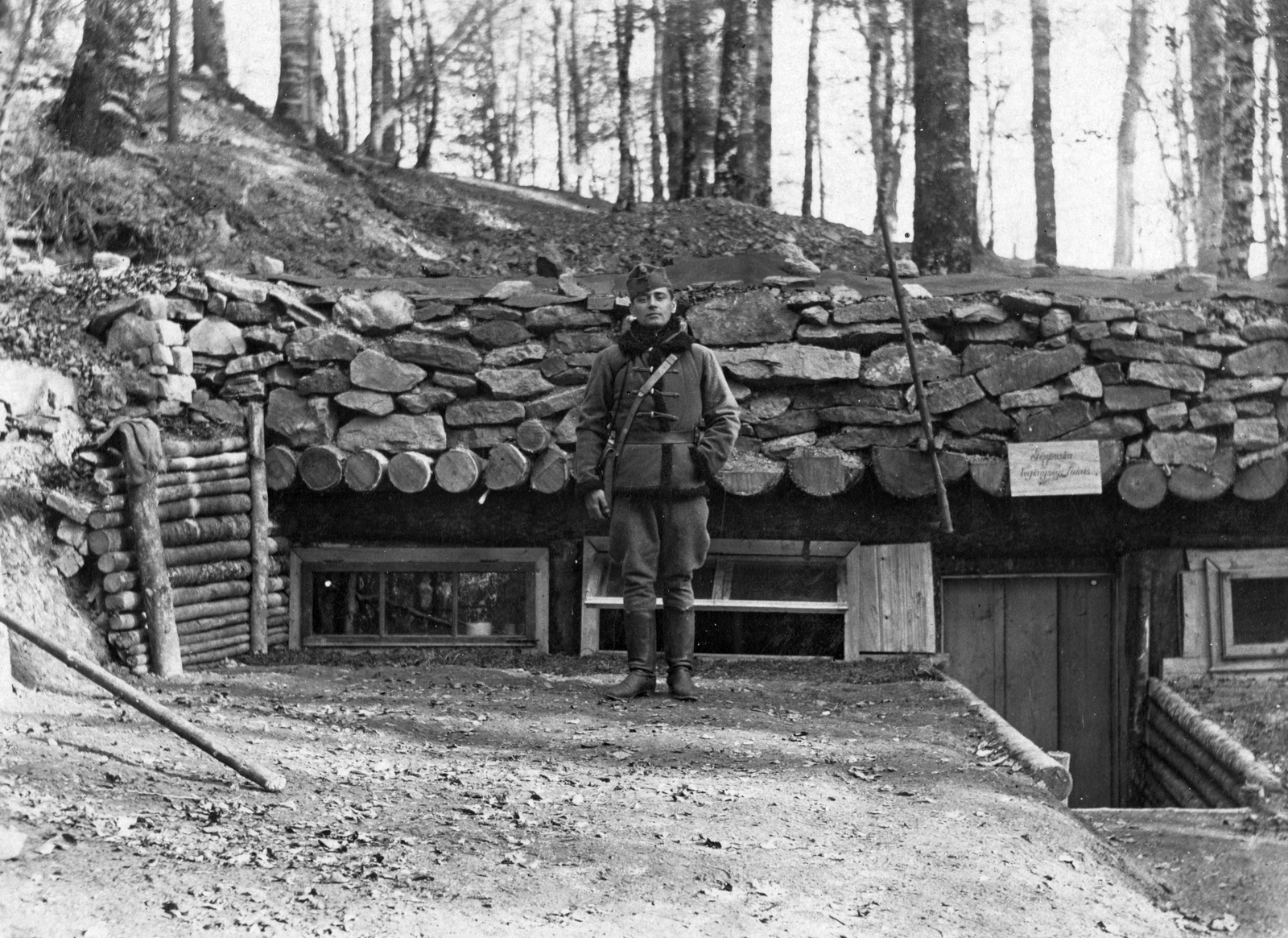 1917, Jankó Attila, First World War, woods, uniform, soldier, Fortepan #33808