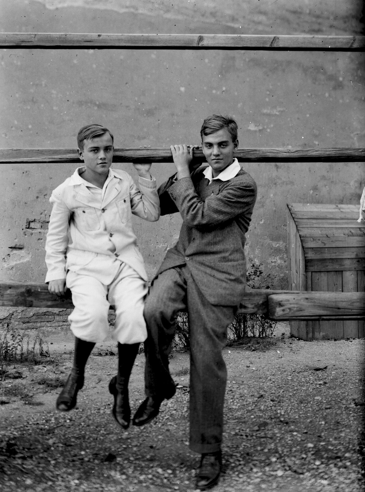 1934, Fortepan, sitting on a handrail, boys, Fortepan #3501