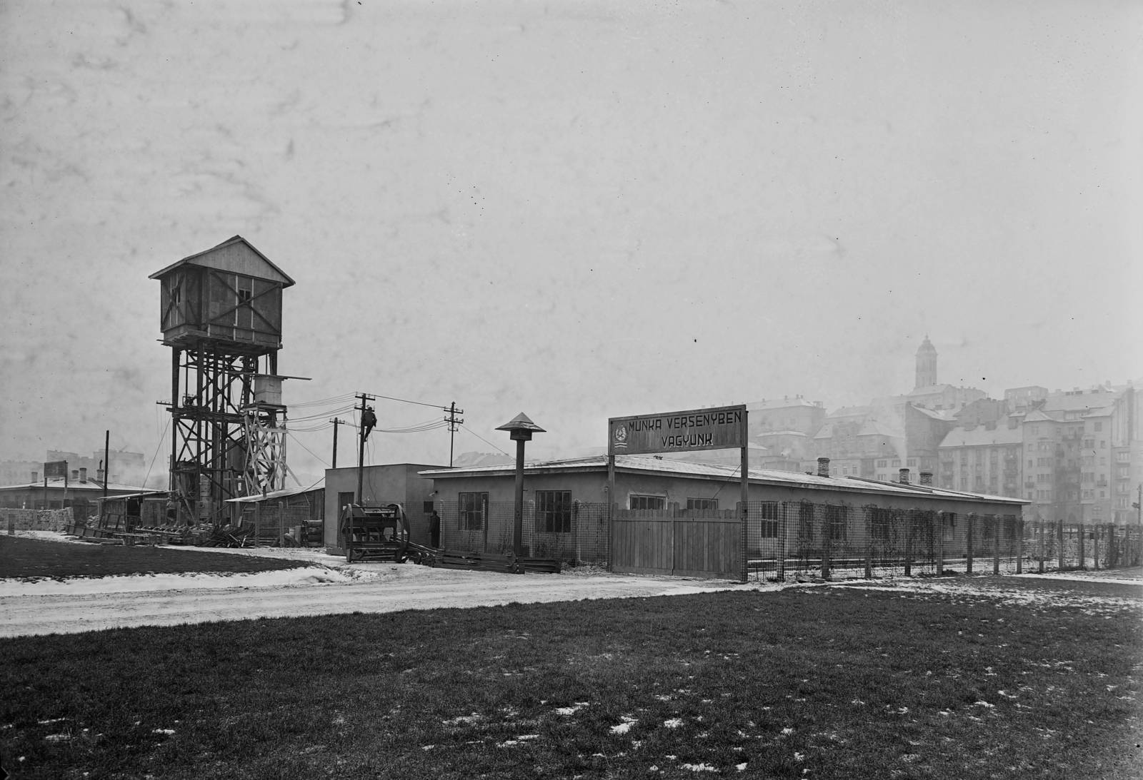 Hungary, Budapest I., Vérmező, a metróépítés területe., 1952, UVATERV, winter, construction, subway construction, Budapest, Fortepan #3626