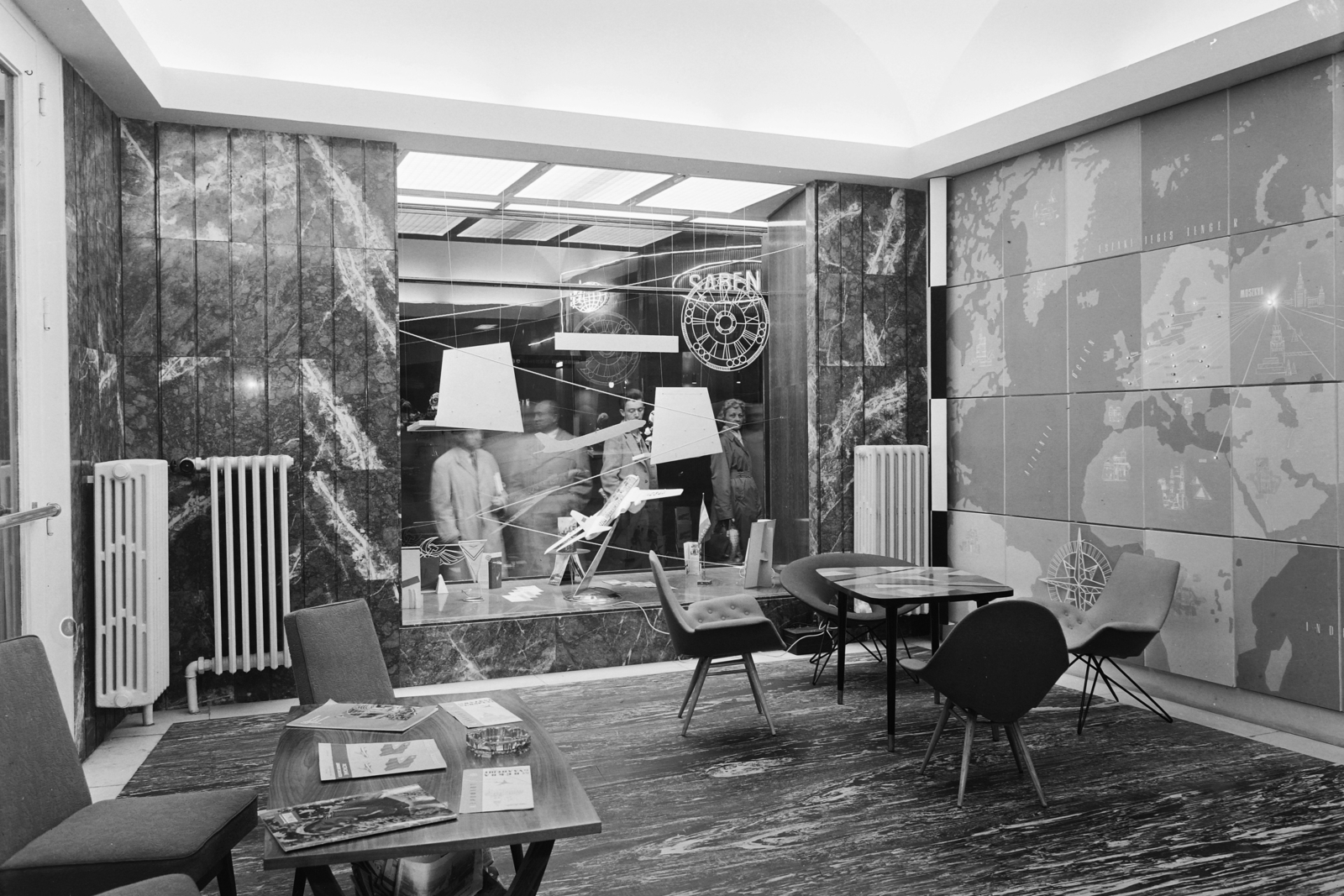 Magyarország, Budapest V., Kristóf tér, Aeroflot iroda., 1960, UVATERV, iroda, bútor, Aeroflot légitársaság, Budapest, Fortepan #3741