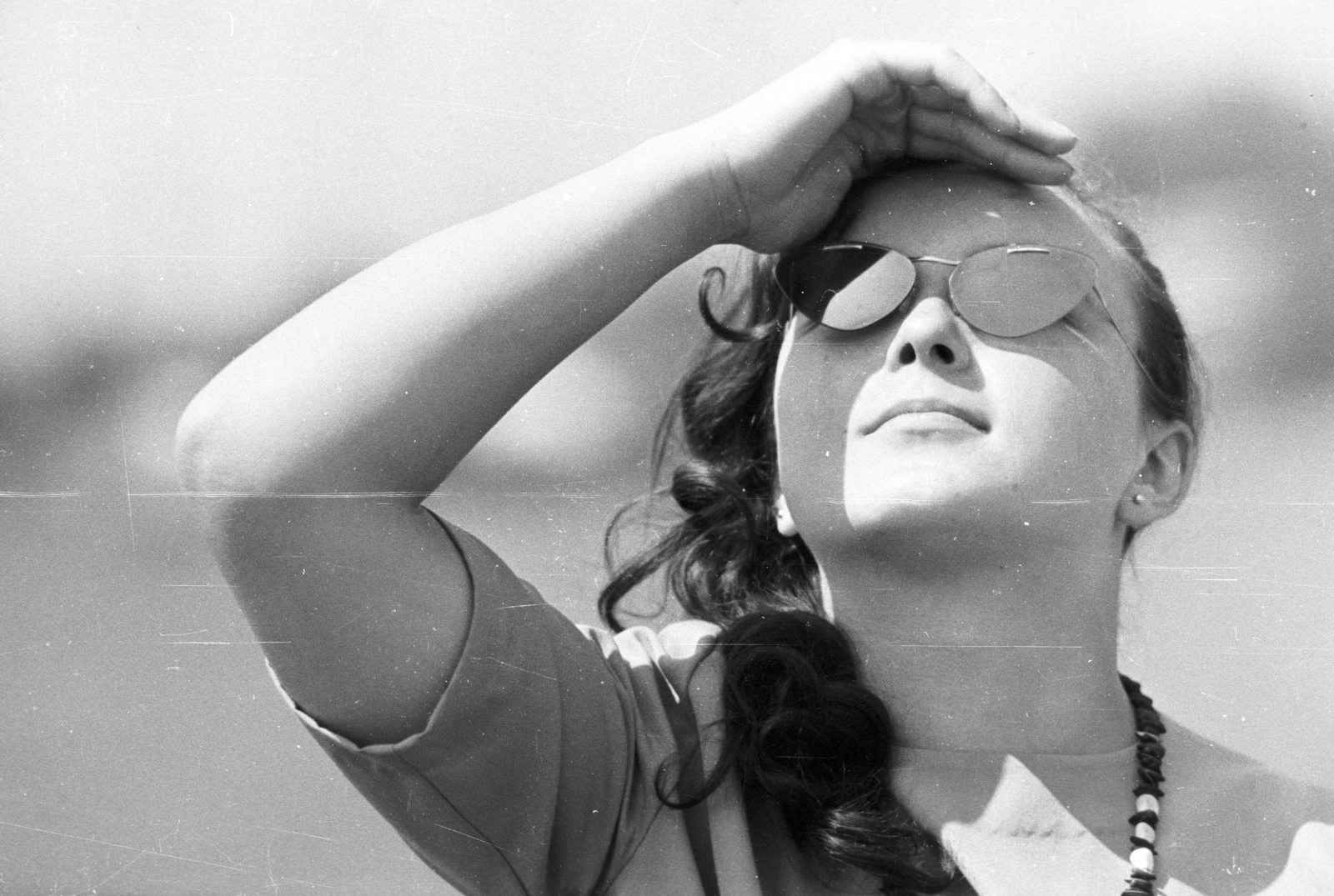 1966, Fortepan, portrait, shades, looking into the distance, girl, Fortepan #39088