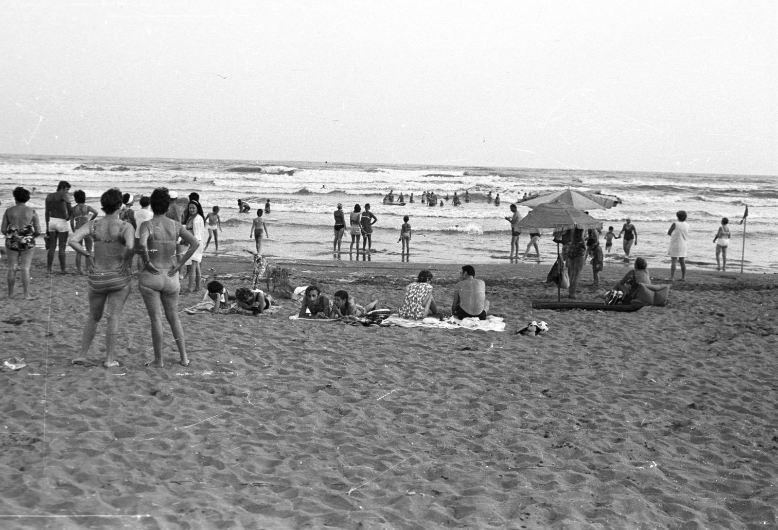 Montenegró, Adria, Ulcinj, tengerpart, strand., 1970, Fortepan, Fortepan #39136
