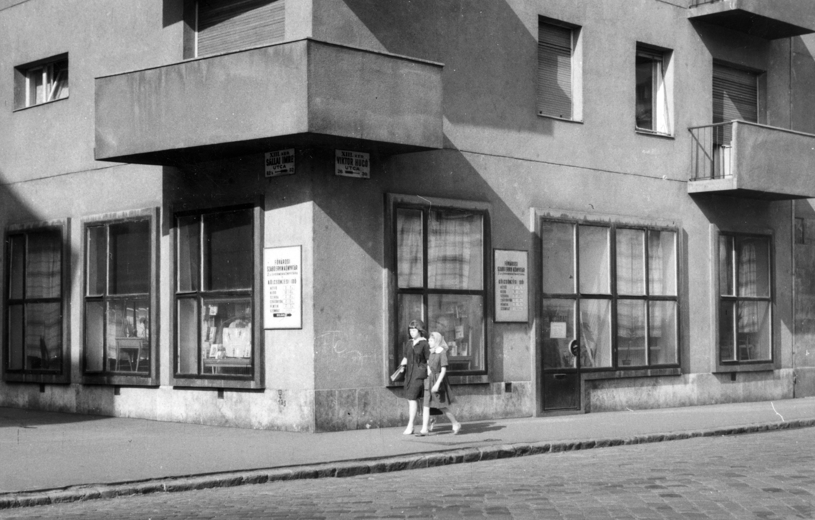 Hungary, Budapest XIII., Tátra (Sallai Imre) utca - Victor Hugo utca sarok., 1964, Angyalföldi Helytörténeti Gyűjtemény, library, Budapest, Fortepan #39654