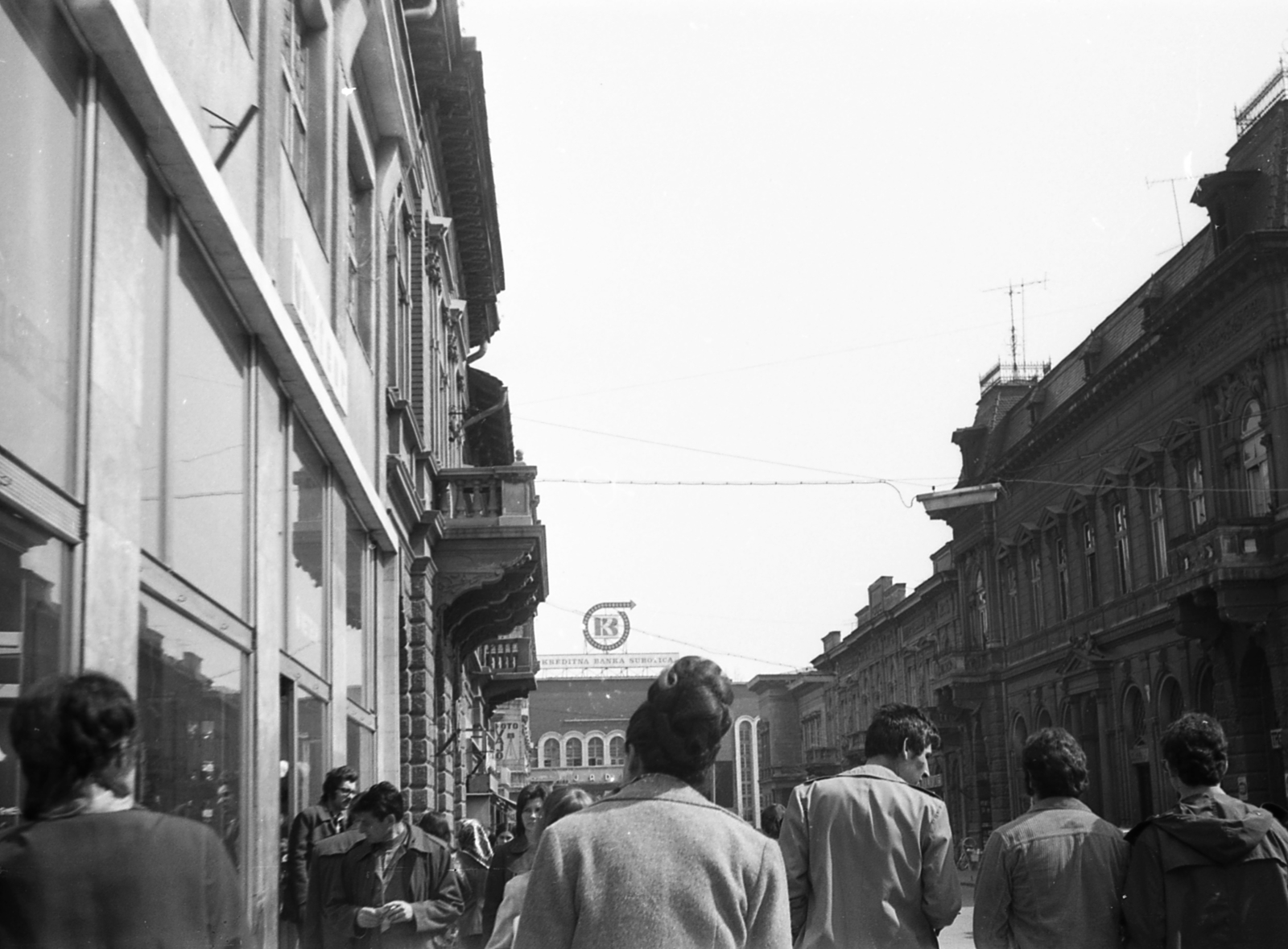 Serbia, Subotica, Korzó. Szemben az utca végén a Magyar Erő és Művelődés Háza látszik (később Jadran-mozi)., 1972, Varga János, Yugoslavia, Fortepan #40322