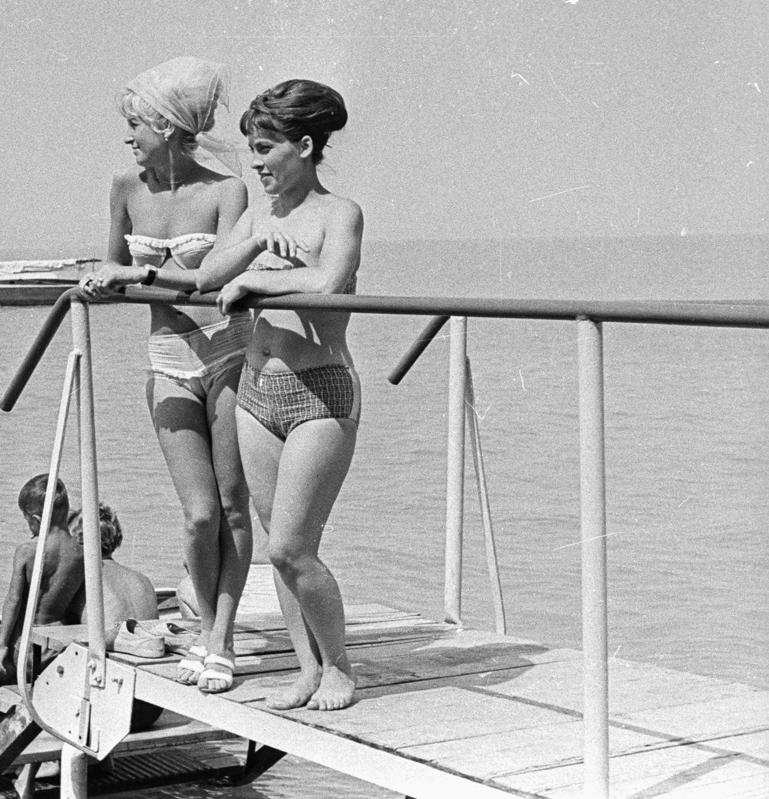 1961, MHSZ, bathing suit, holiday, pier, Fortepan #40476
