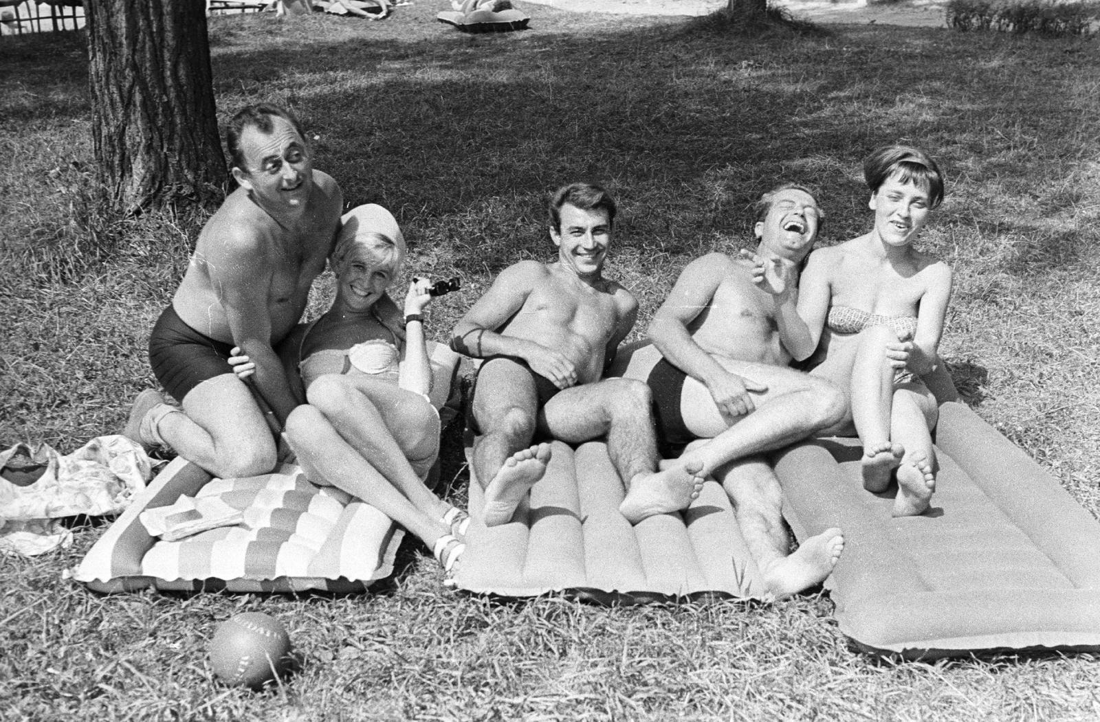 1961, MHSZ, bathing suit, holiday, air mattress, fun, Fortepan #40477