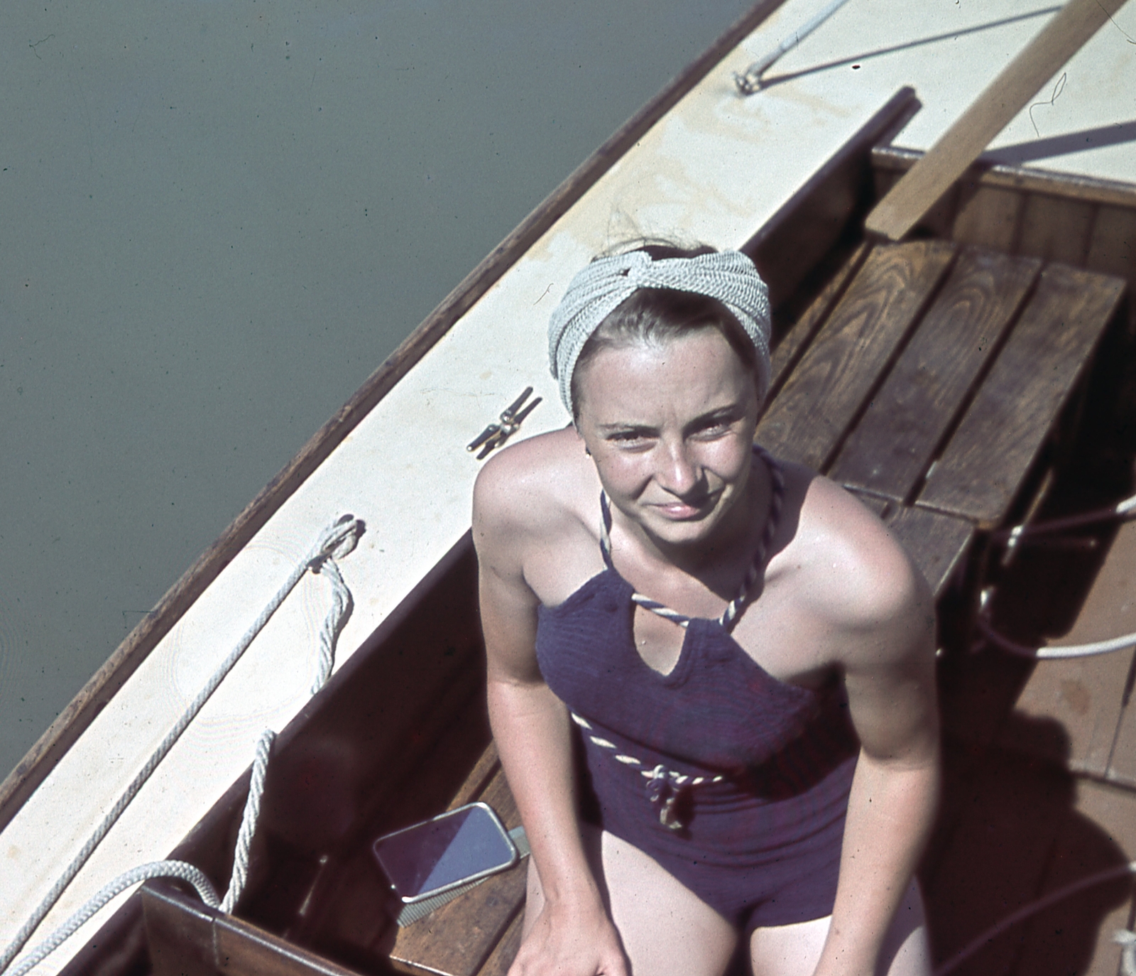 Hungary,Lake Balaton, 1939, Ember Károly dr., portrait, colorful, woman, Fortepan #40777