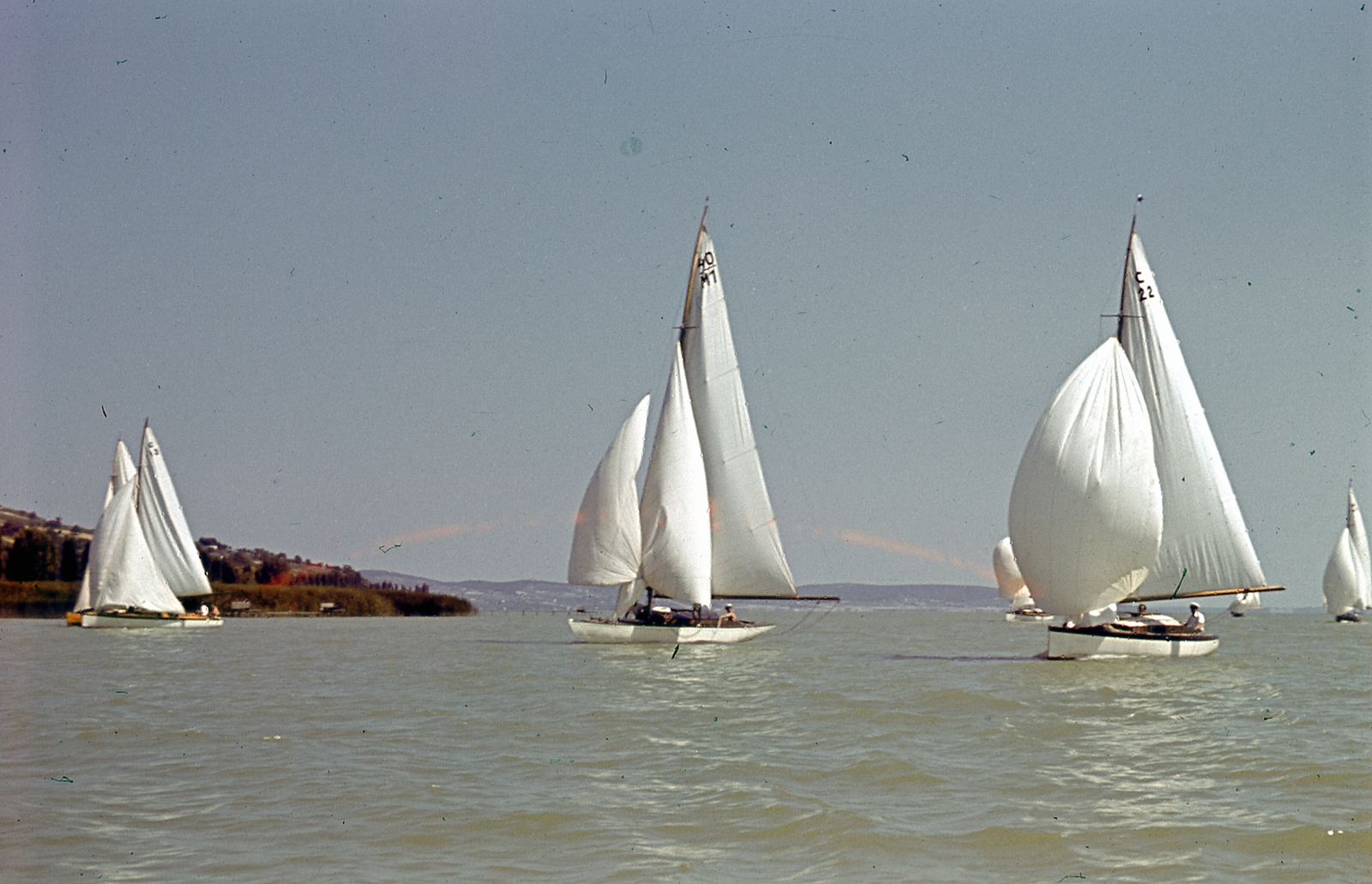 Hungary,Lake Balaton, 1942-es kékszalag Tihanynál., 1942, Ember Károly dr., colorful, cruiser, Fortepan #40815
