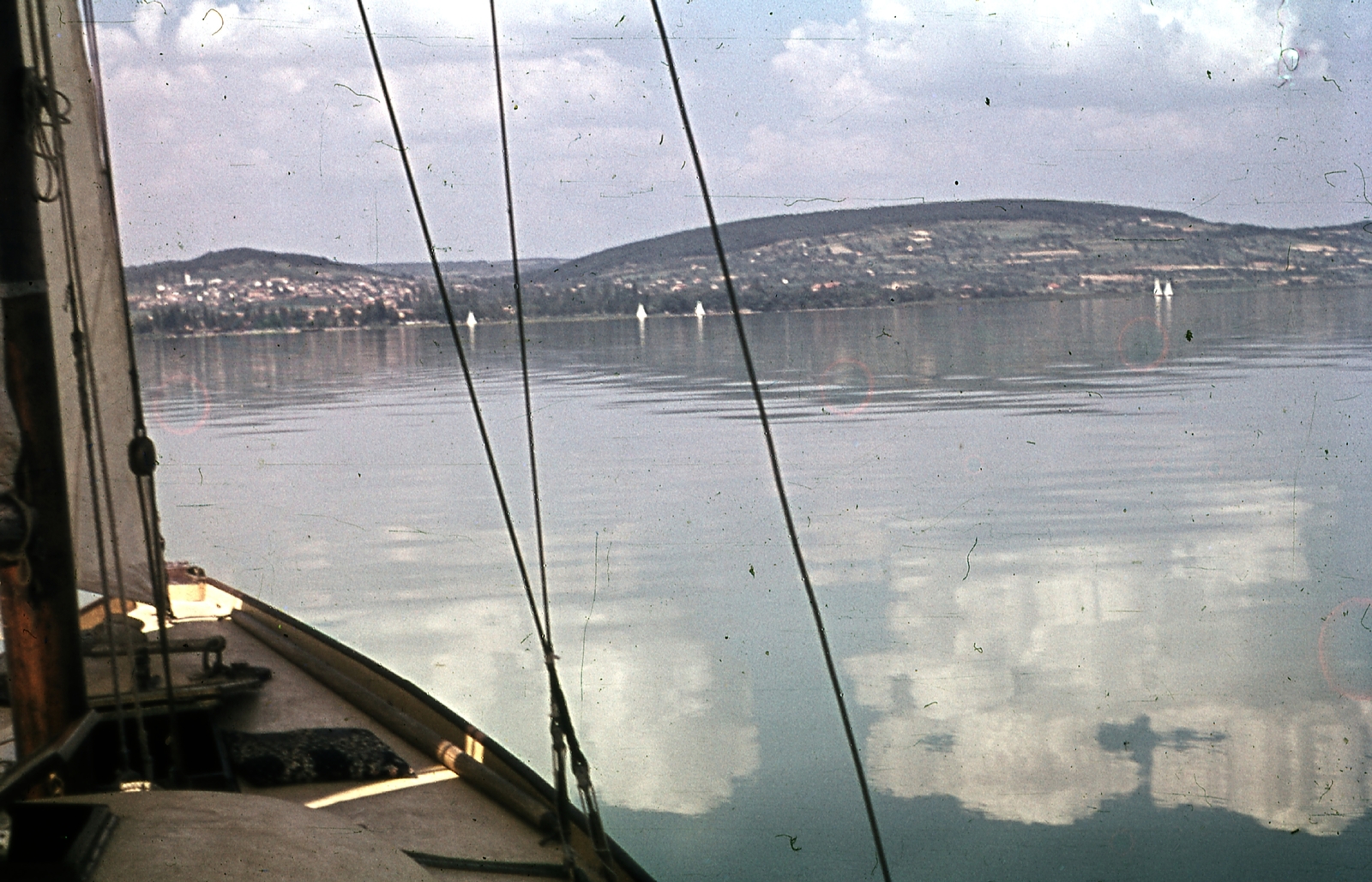 Hungary,Lake Balaton, a háttérben Alsóörs körvonalazódik., 1942, Ember Károly dr., colorful, Fortepan #40831